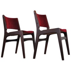 Set of Two Scandinavian Modern Dining Chairs in Solid Teak by Erik Buch