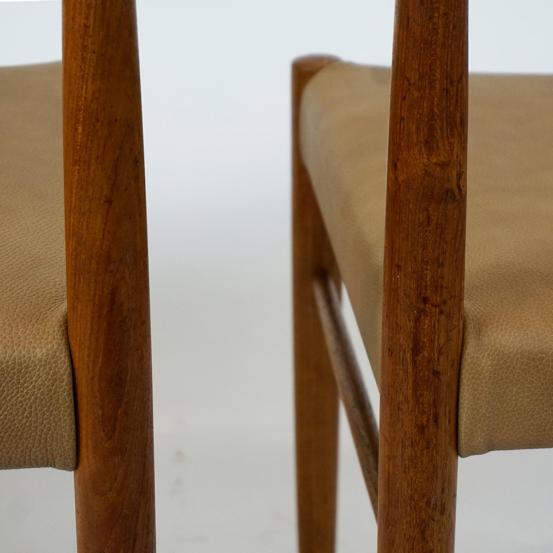 Set of Two Scandinavian Modern Teak Dining Chairs by H. W. Klein for Bramin 5