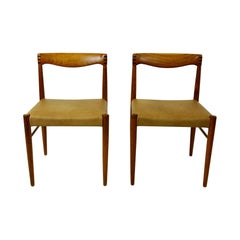 Set of Two Scandinavian Modern Teak Dining Chairs by H. W. Klein for Bramin