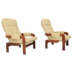 Set of Two Scandinavian Oak Armchairs, 1970s