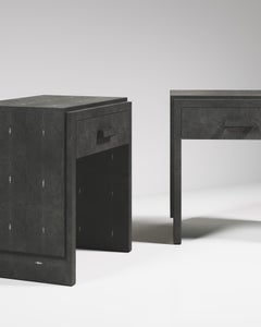 Set of Two Shagreen Nightstands by R&Y Augousti