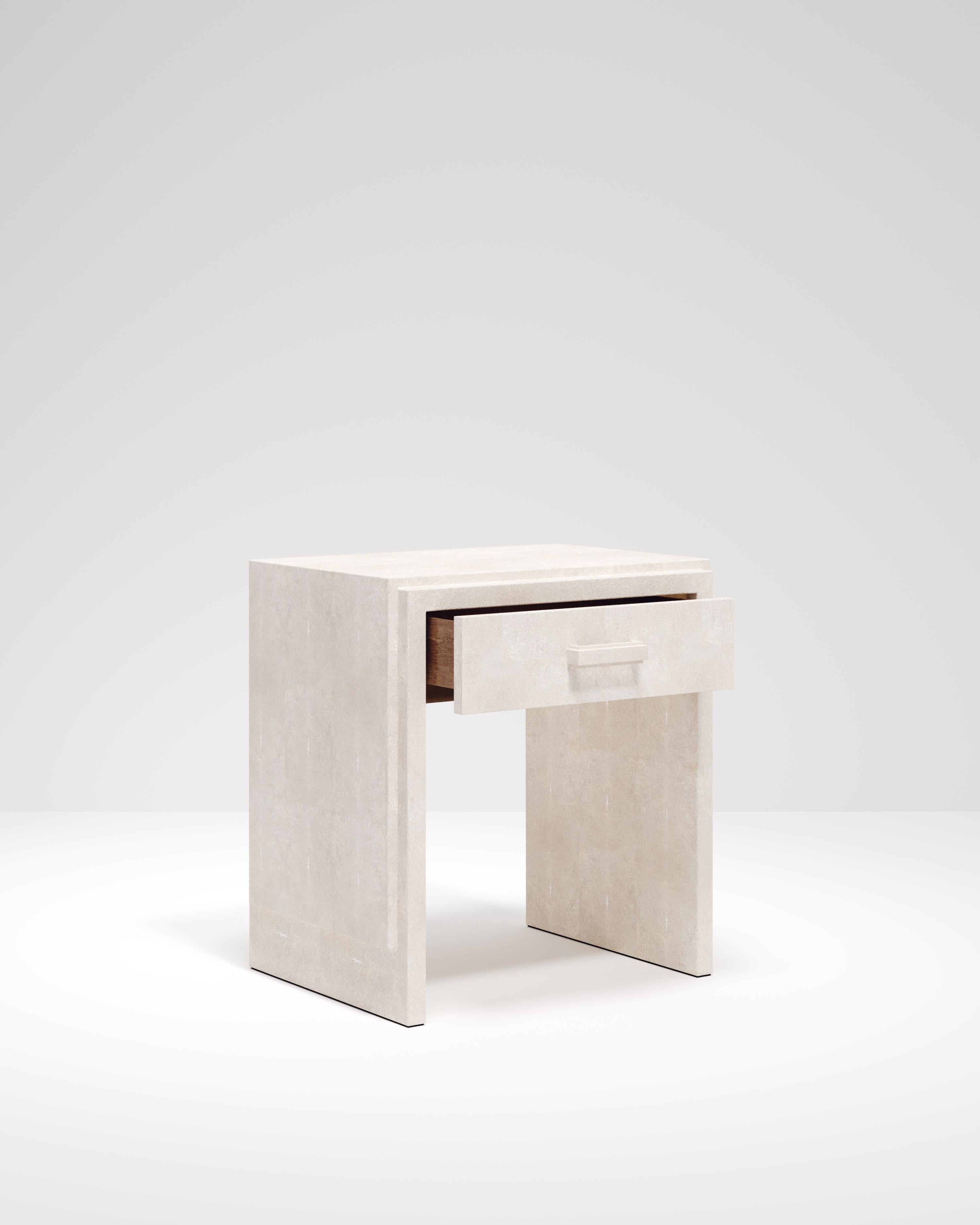 Contemporary Set of Two Shagreen Nightstands by R&Y Augousti For Sale