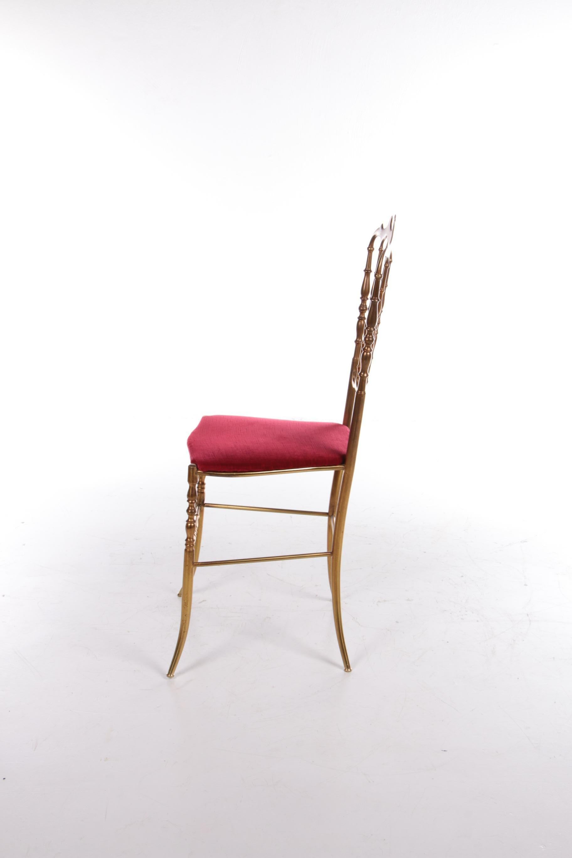 Italian Design Side Chair by Giuseppe Gaetano Descalzi for Chiavari, Italy 1950 In Good Condition In Oostrum-Venray, NL