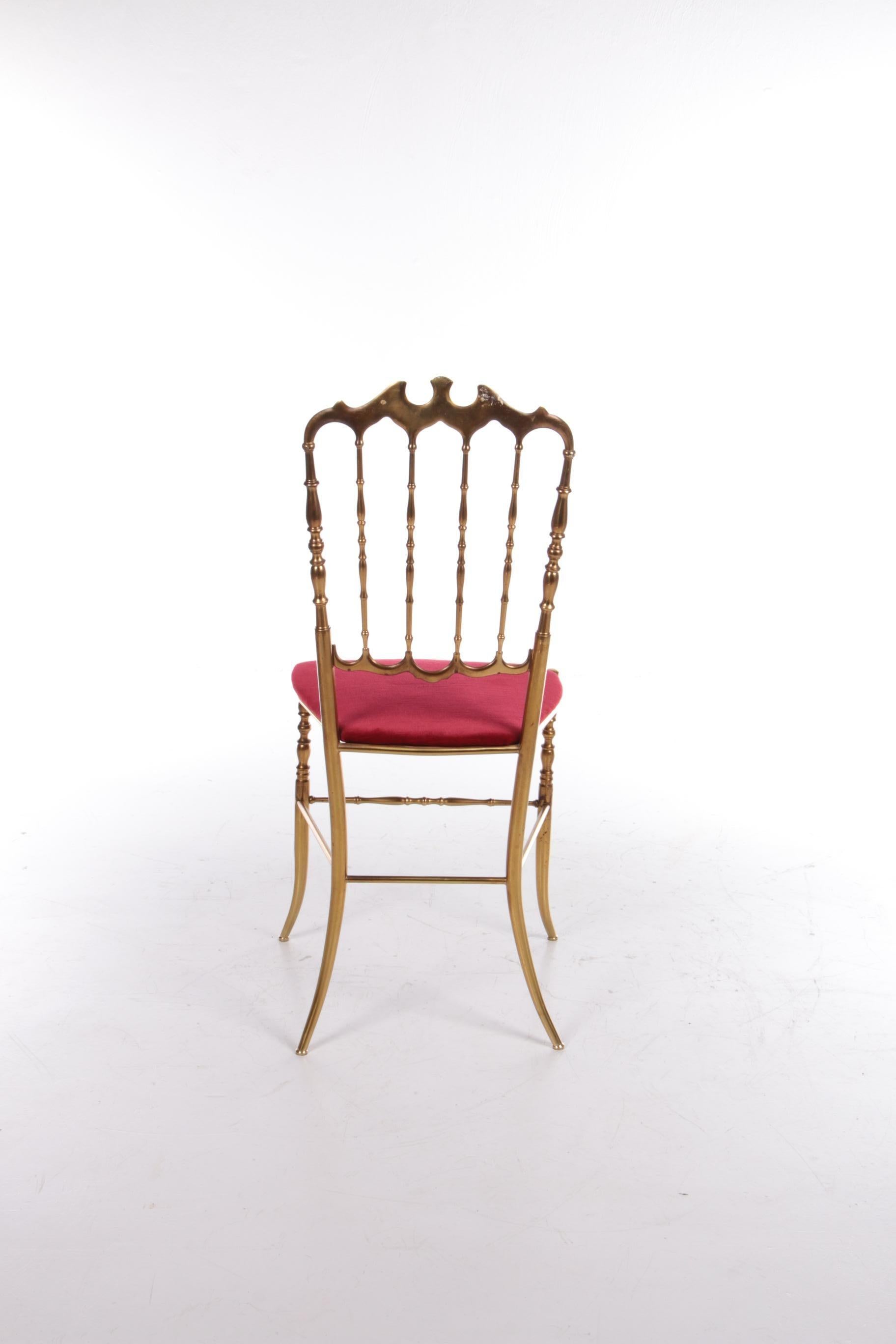 Mid-20th Century Italian Design Side Chair by Giuseppe Gaetano Descalzi for Chiavari, Italy 1950