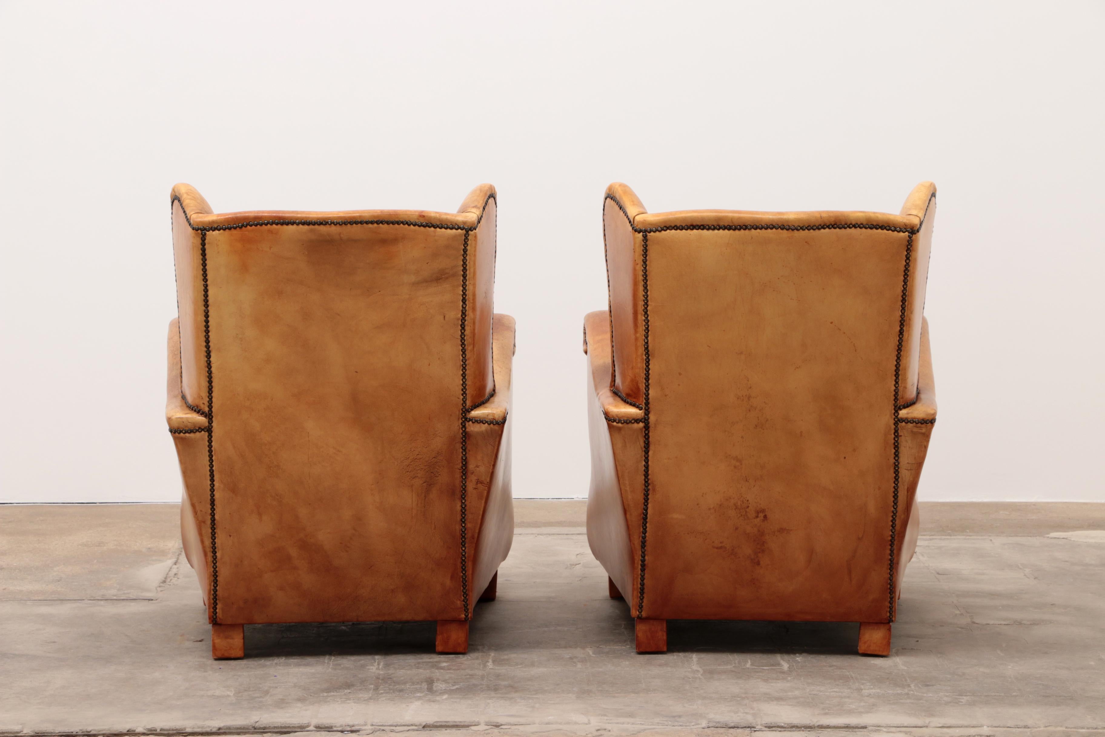 Set of Two Sheepskin Leather Armchairs, 1970, Netherlands 1