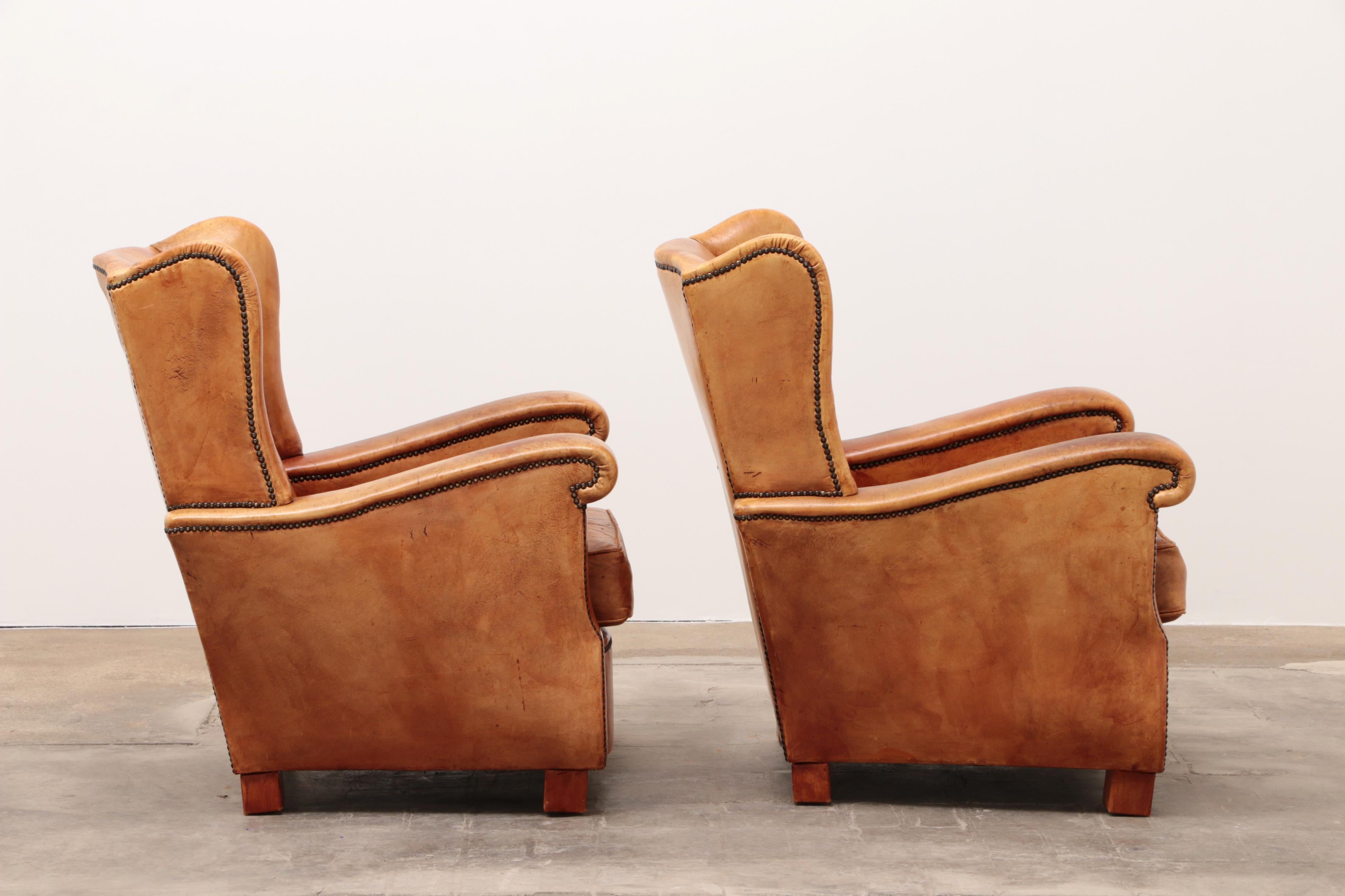 Set of Two Sheepskin Leather Armchairs, 1970, Netherlands 2