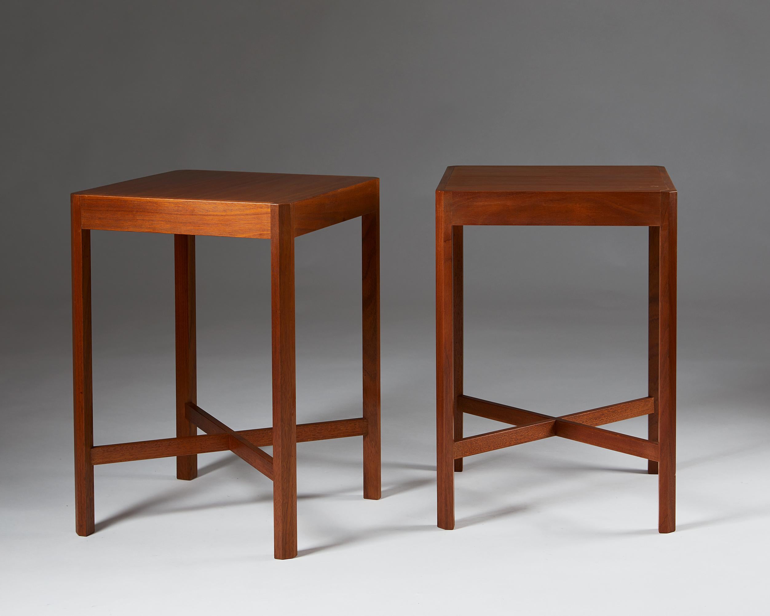 Scandinavian Modern Set of Two Side Tables Designed by Stig Lönngren for Hi-Gruppen, Sweden, 1969