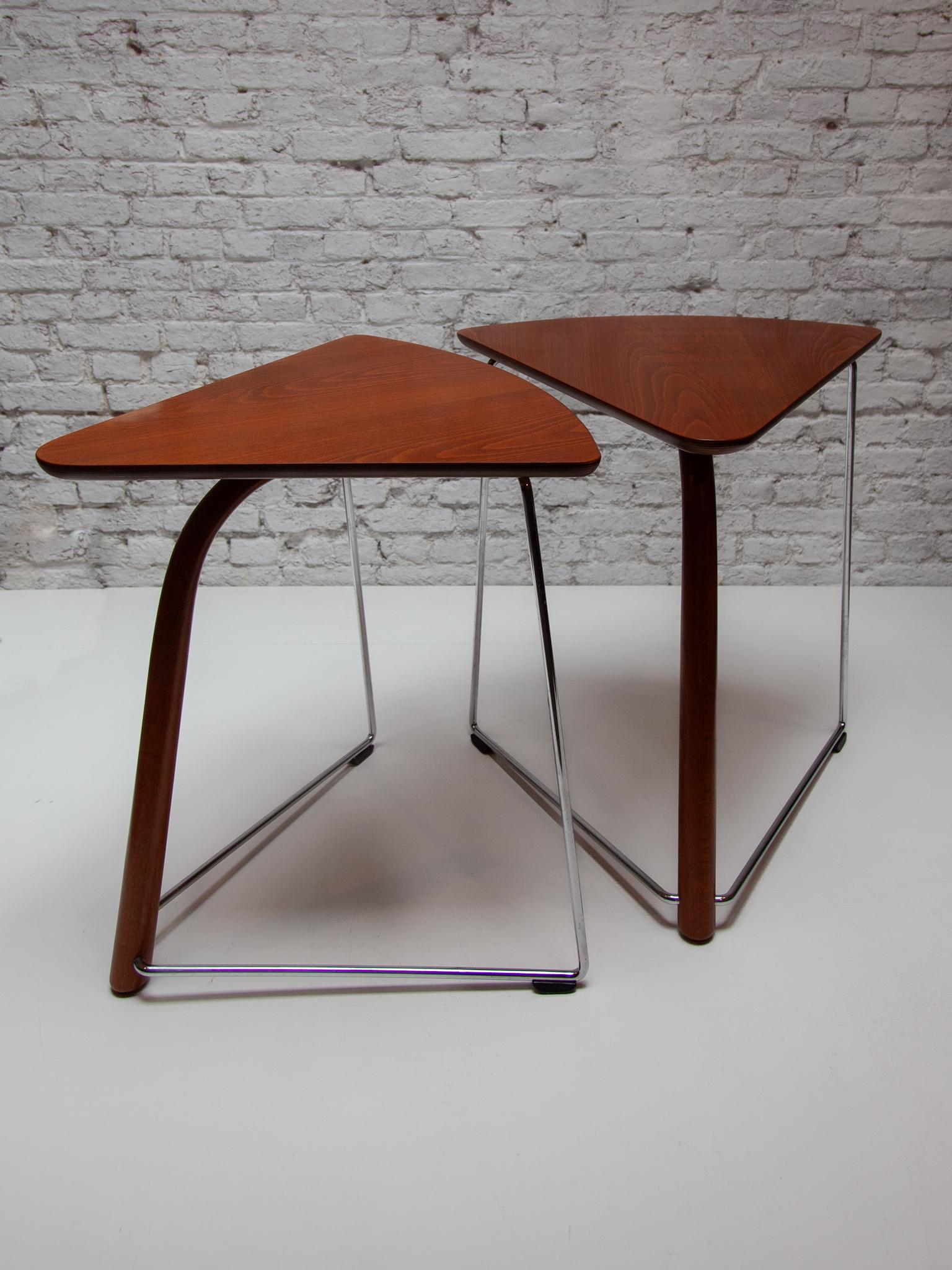 Set of Two Side Tables designed by Wulf Schneider and Ulrich Böhm, Thonet, 1980s In Good Condition For Sale In Antwerp, BE