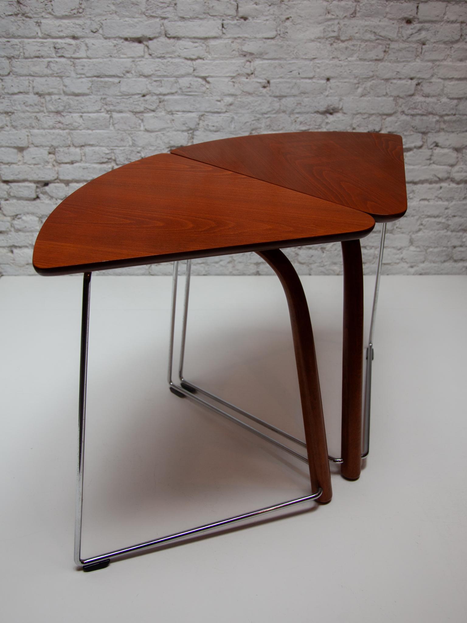 Set of Two Side Tables designed by Wulf Schneider and Ulrich Böhm, Thonet, 1980s For Sale 1