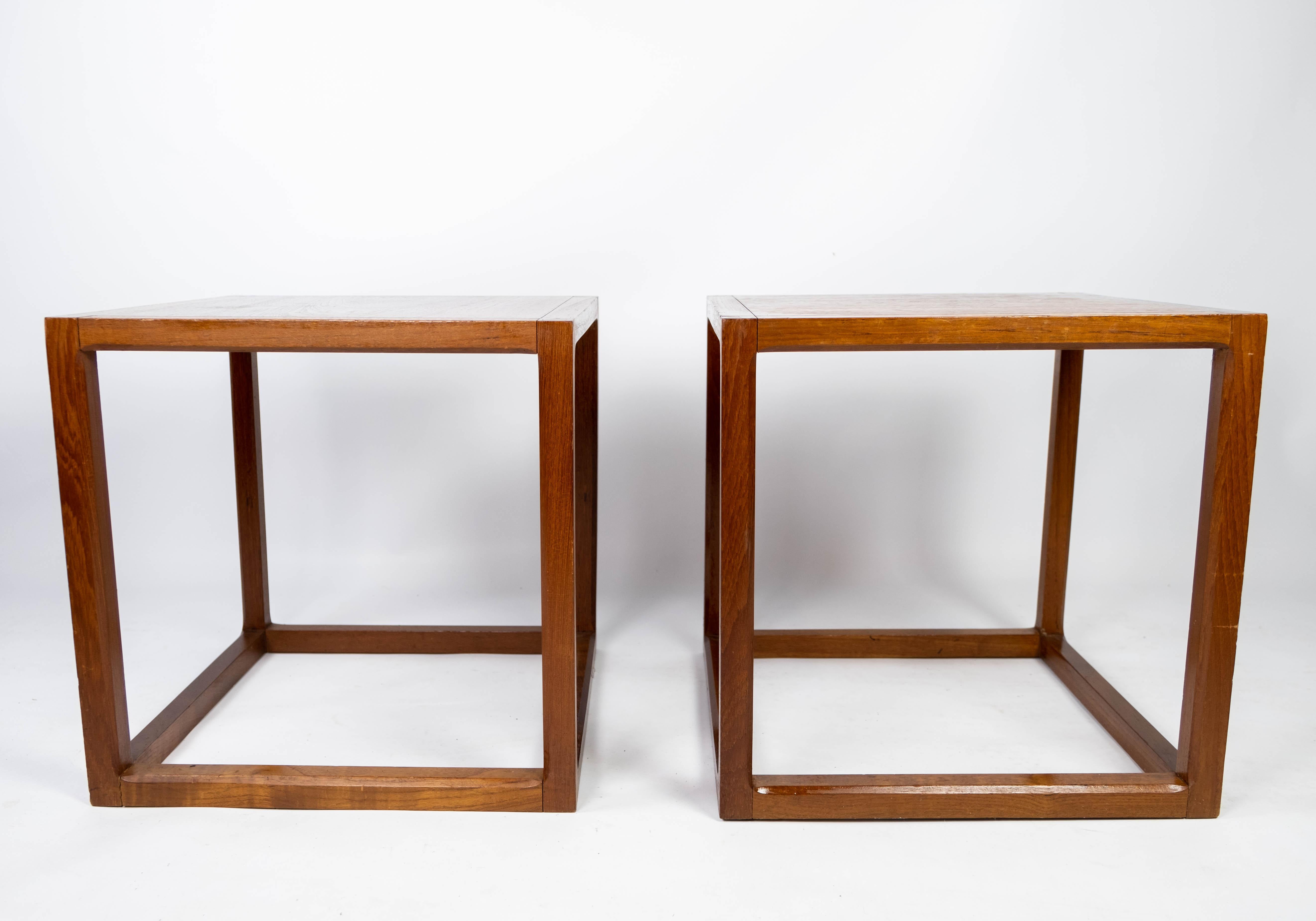Set of Two Side Tables in Teak Designed by Johannes Andersen, 1960s 4