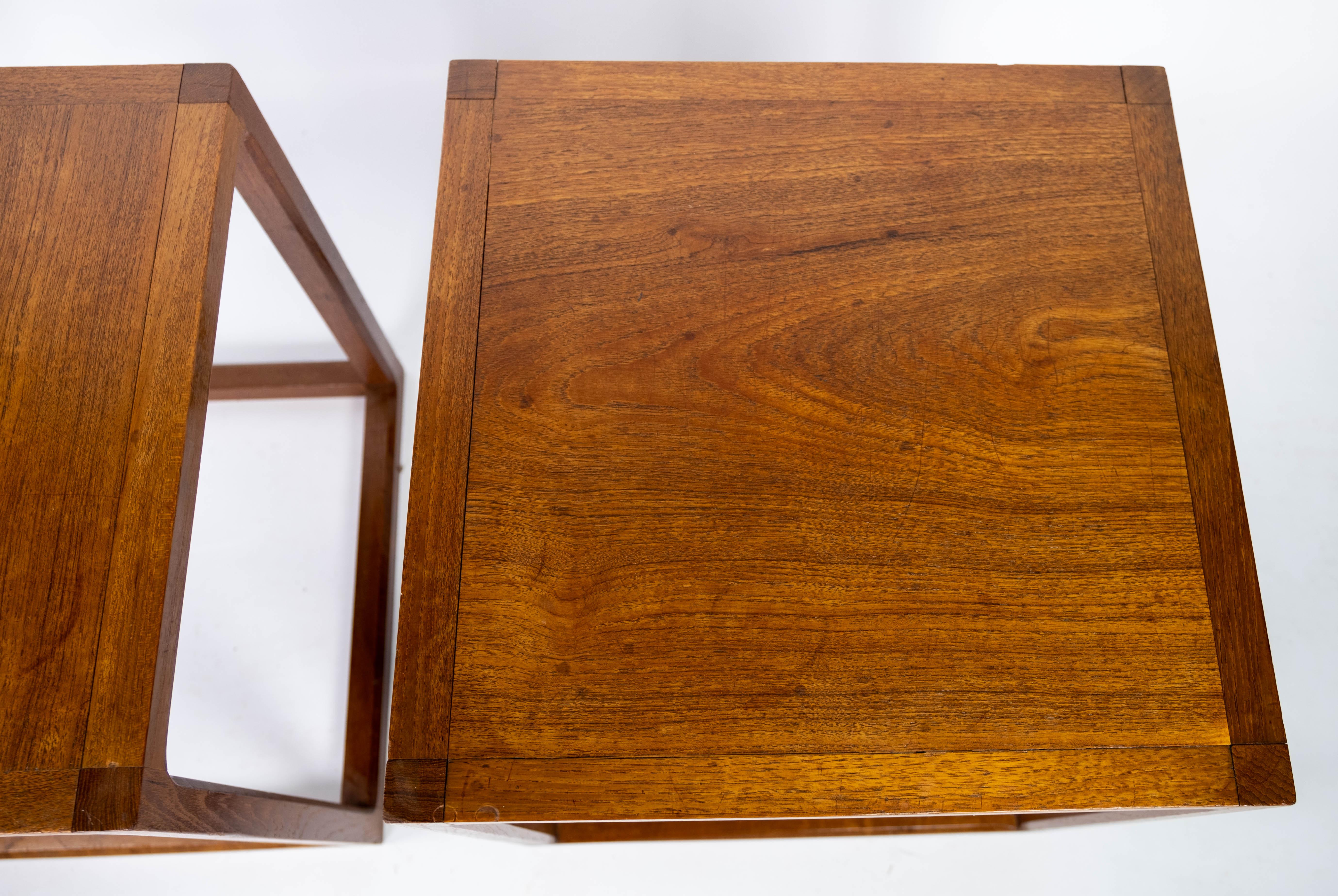 Set of Two Side Tables in Teak Designed by Johannes Andersen, 1960s 5