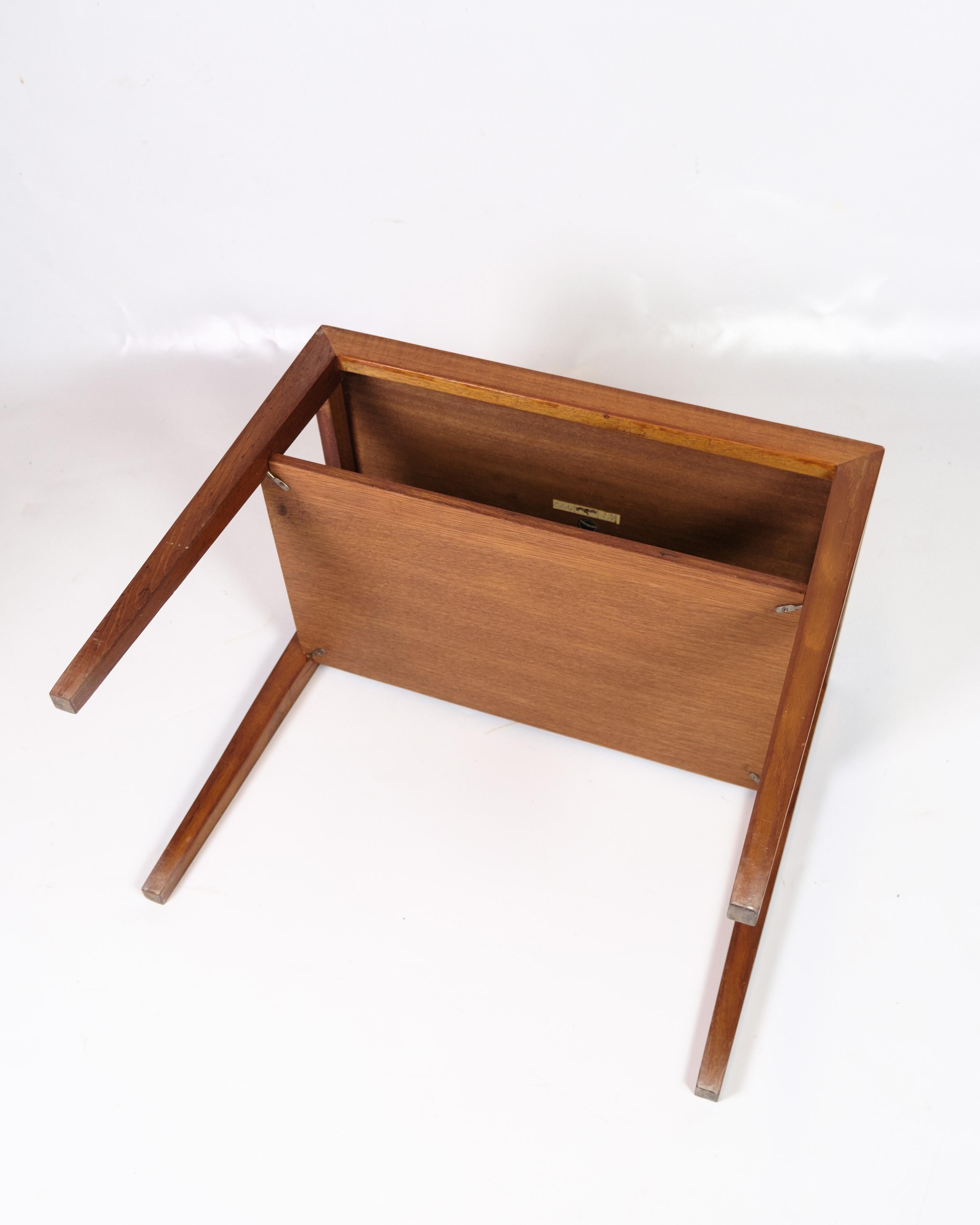 Set Of Two Side Tables With Shelf Made In Teak By Severin Hansen From 1960s For Sale 4