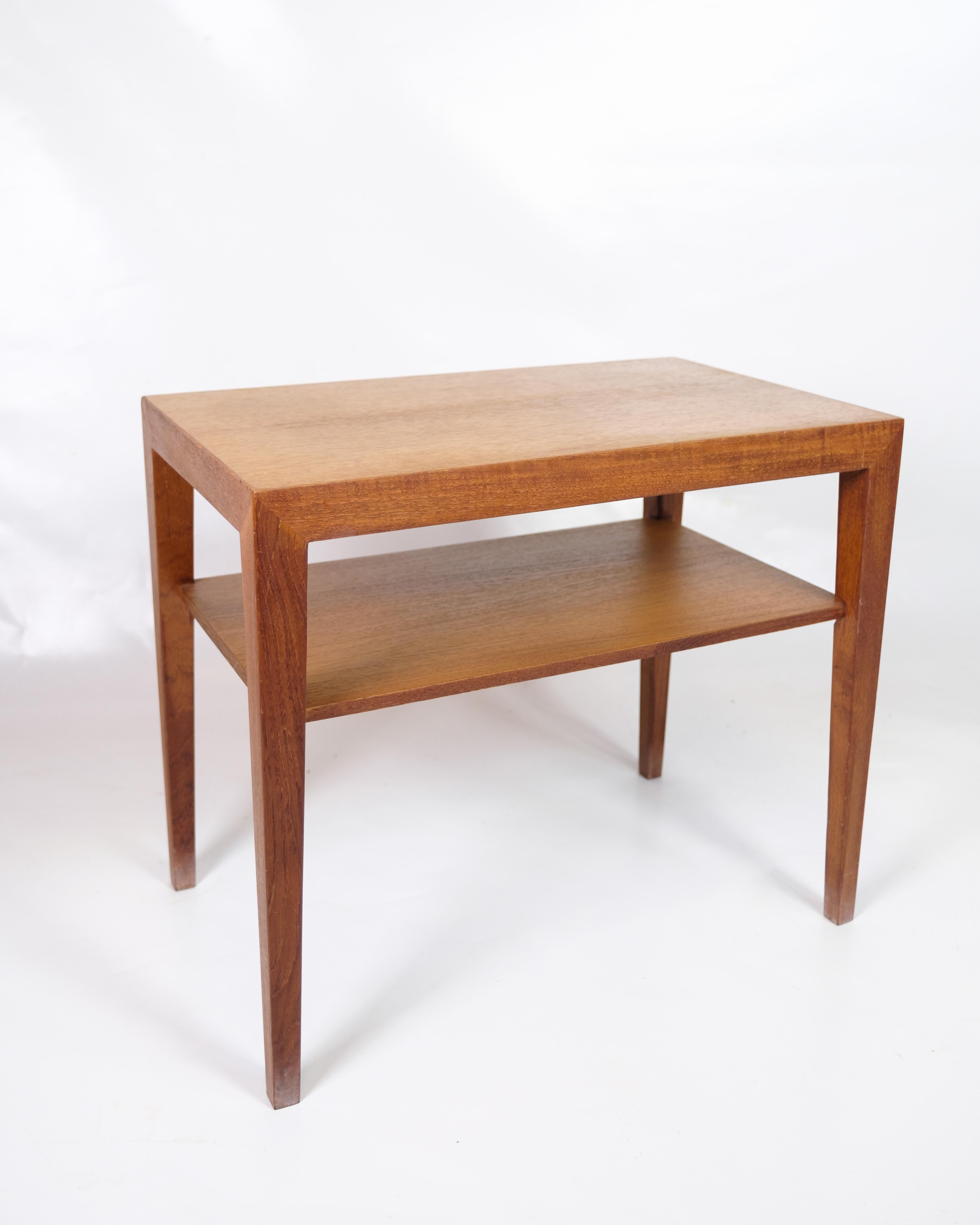 Set Of Two Side Tables With Shelf Made In Teak By Severin Hansen From 1960s In Good Condition For Sale In Lejre, DK