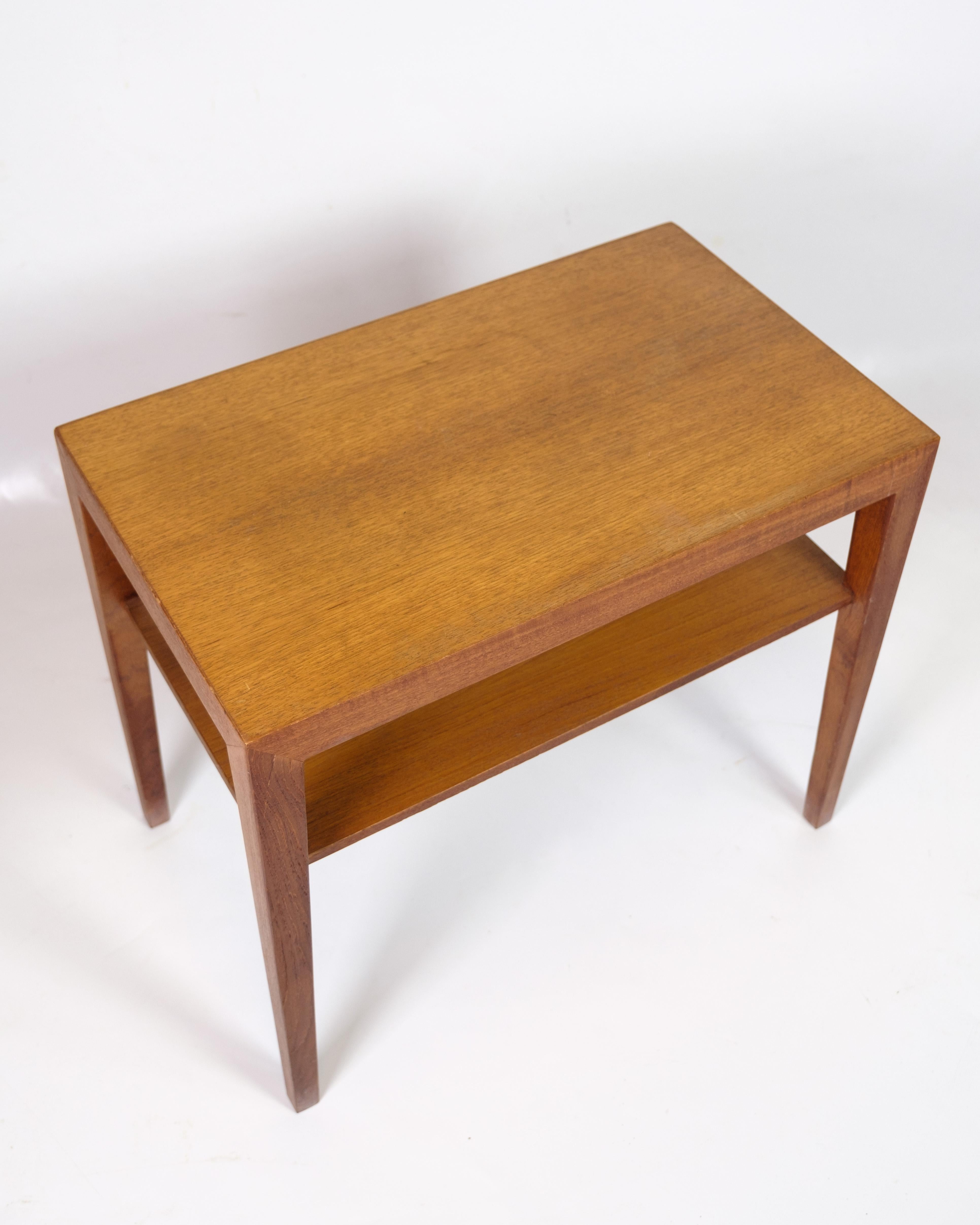 Mid-20th Century Set Of Two Side Tables With Shelf Made In Teak By Severin Hansen From 1960s For Sale