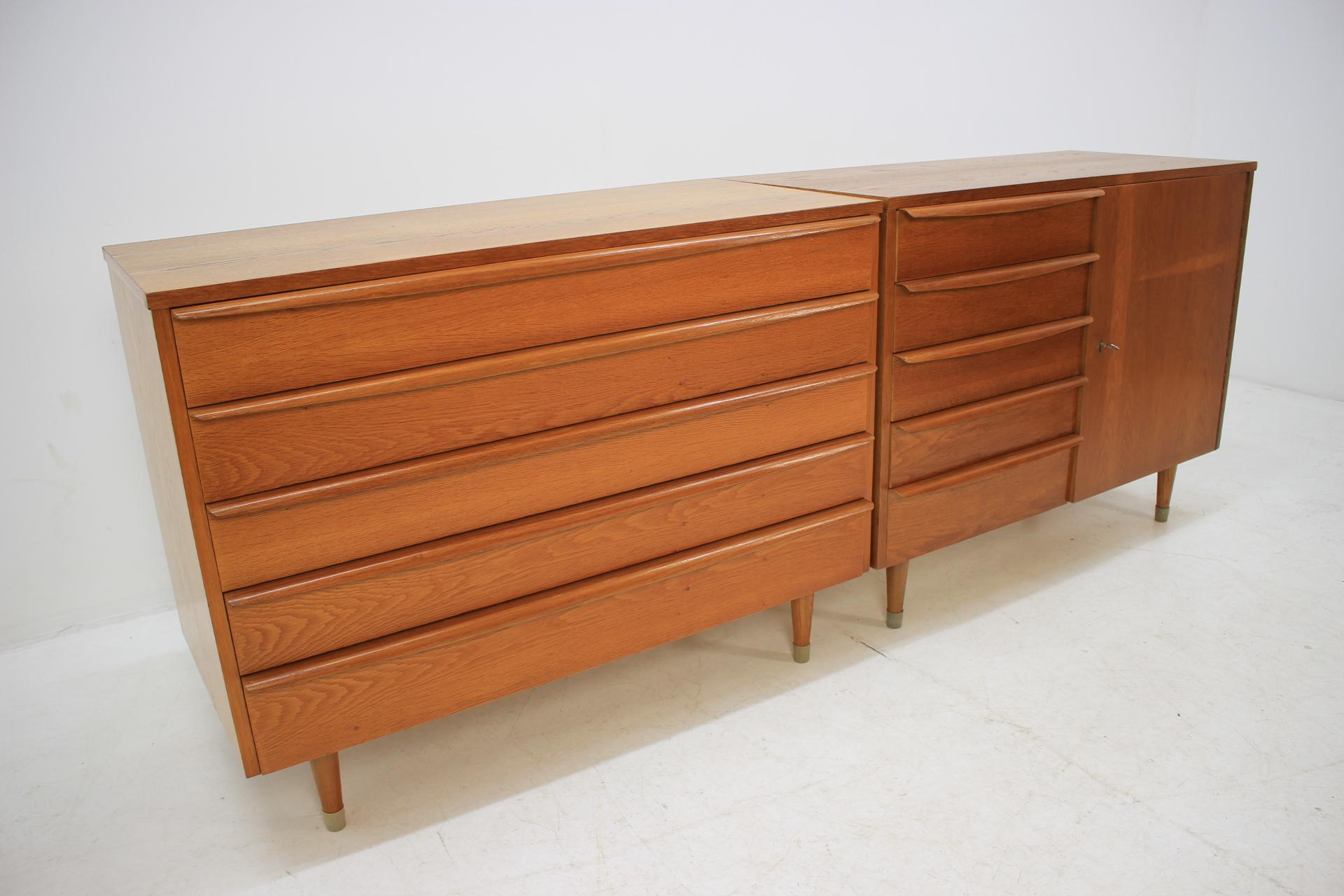 Wood Set of Two Sideboards or Cabinets, 1960s