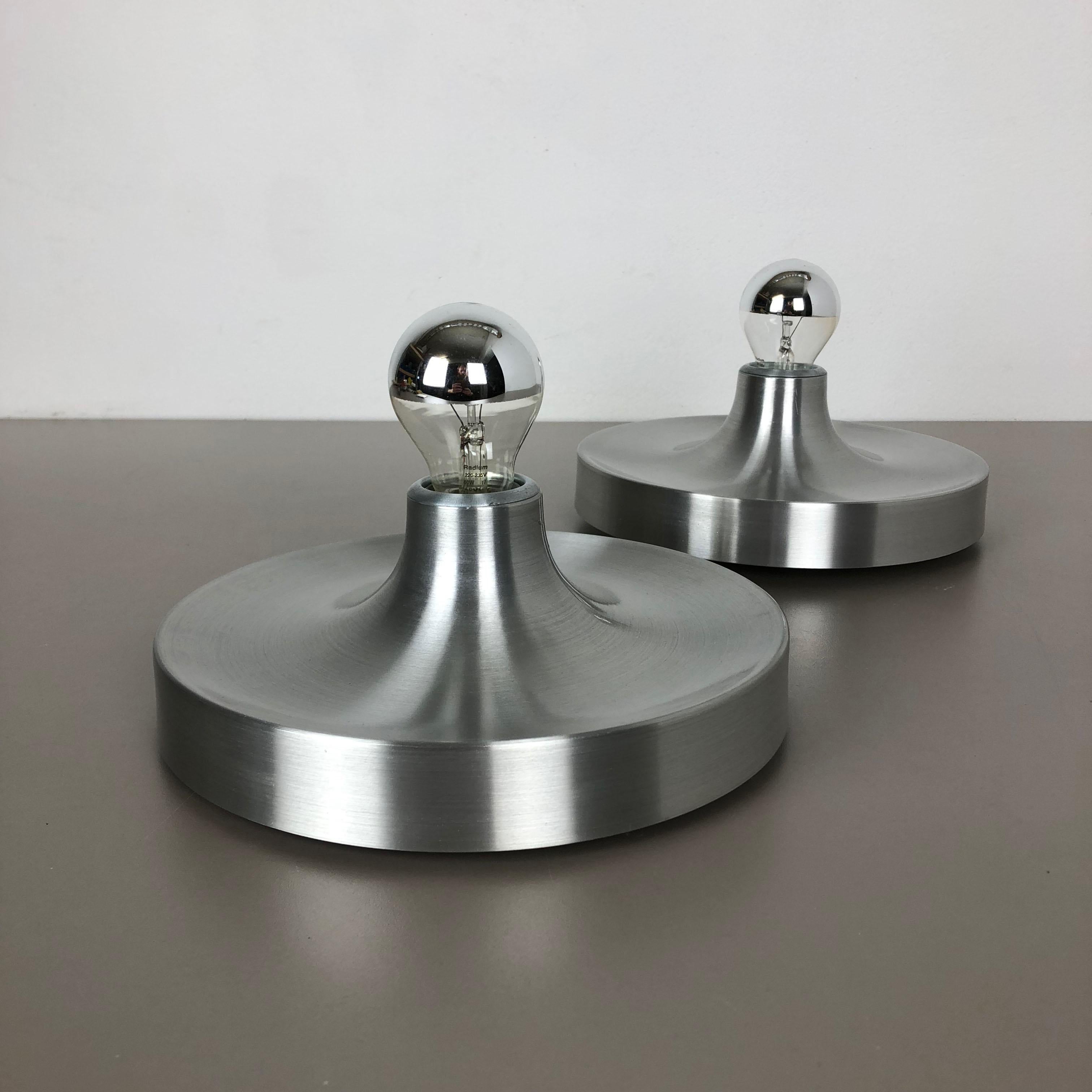 Set of Two Silver 1960s Charlotte Perriand Disc Wall Light by Honsel, Germany 7