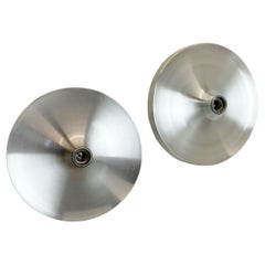Set of Two Silver 1960s Charlotte Perriand Disc Wall Light by Honsel, Germany