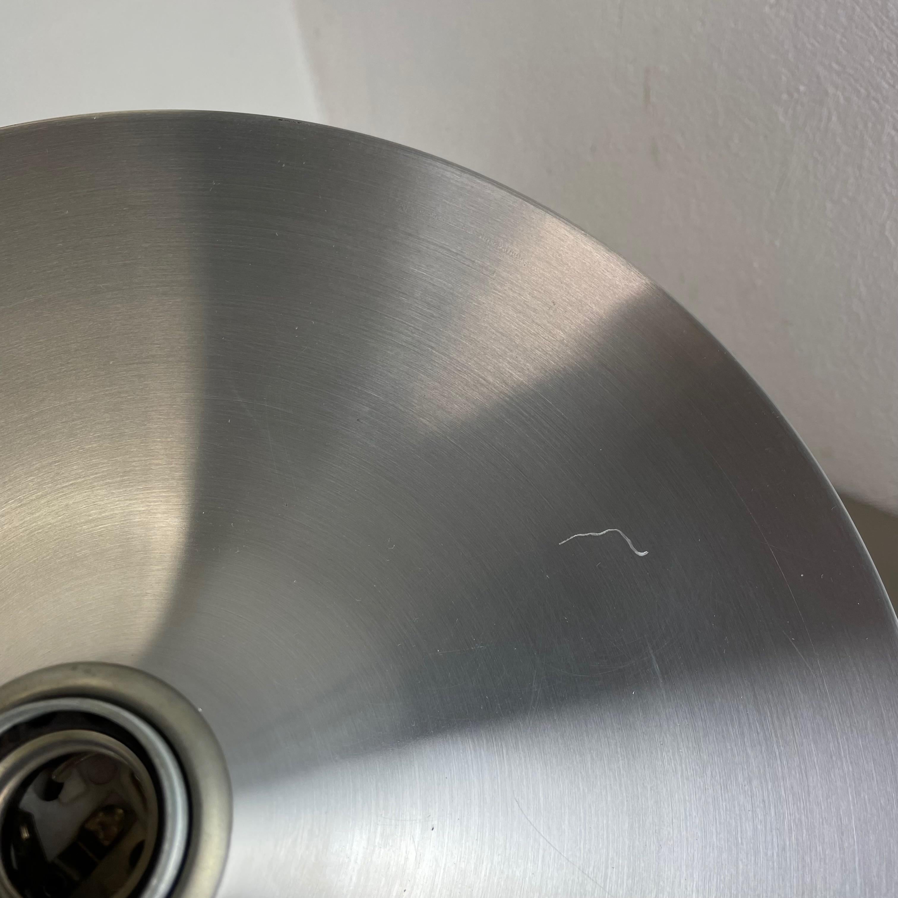 Set of Two Silver Charlotte Perriand Disc Wall Light by Honsel, Germany, 1960s 7