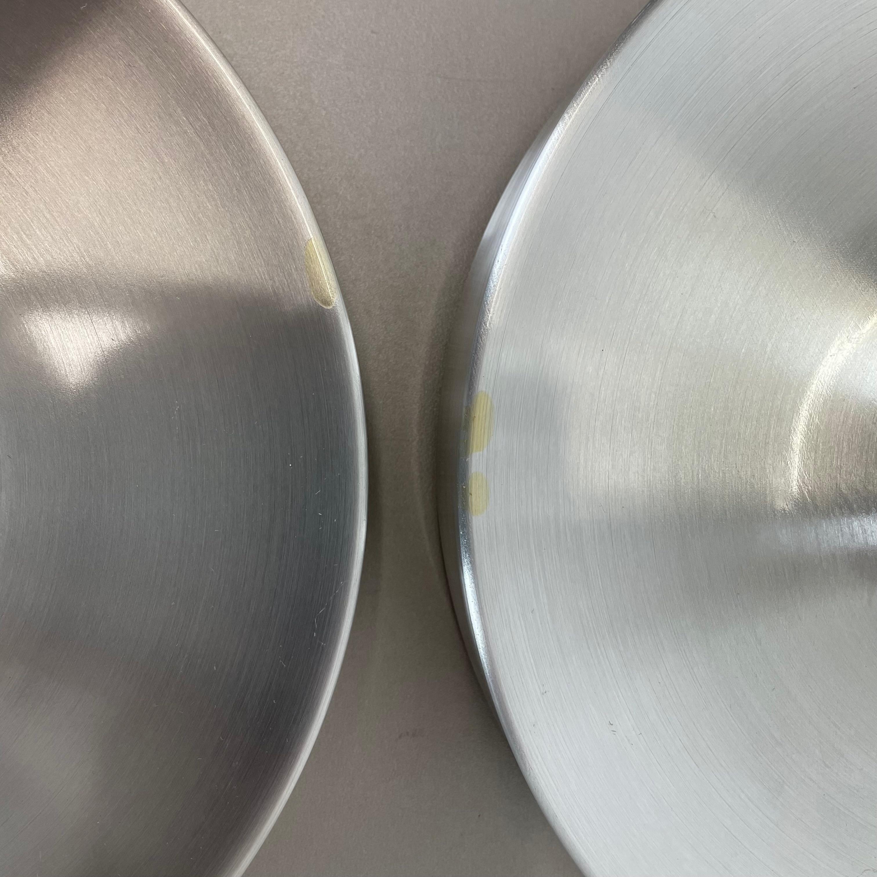Set of Two Silver Charlotte Perriand Disc Wall Light by Honsel, Germany, 1960s 8