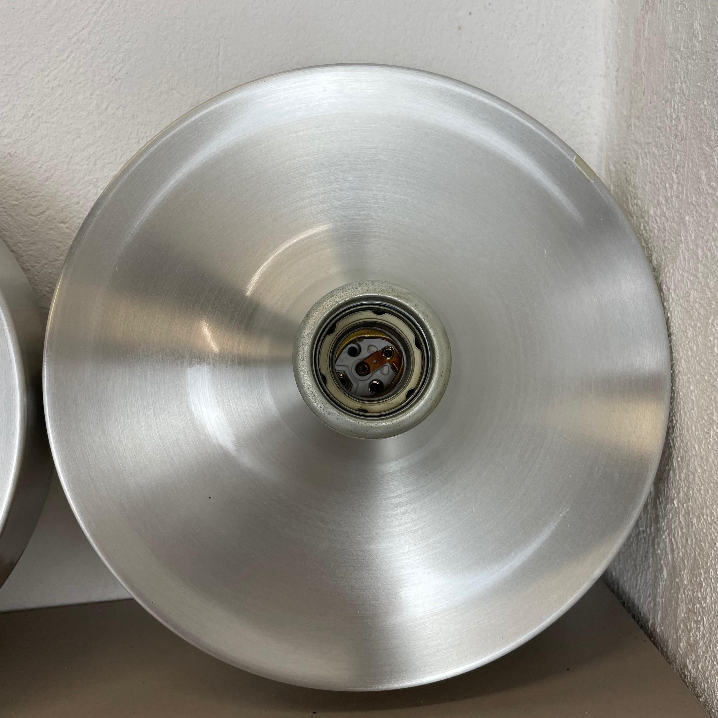 Set of Two Silver Charlotte Perriand Disc Wall Light by Honsel, Germany, 1960s 1