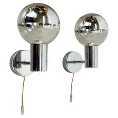 Set of two Silver Cubic Wall Lights by Motoko Ishii for Staff Lights, 1970s