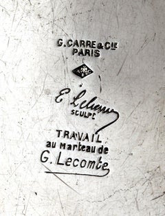 Set Of Two Silver Teapots By The Goldsmith G.Lecomte XXth