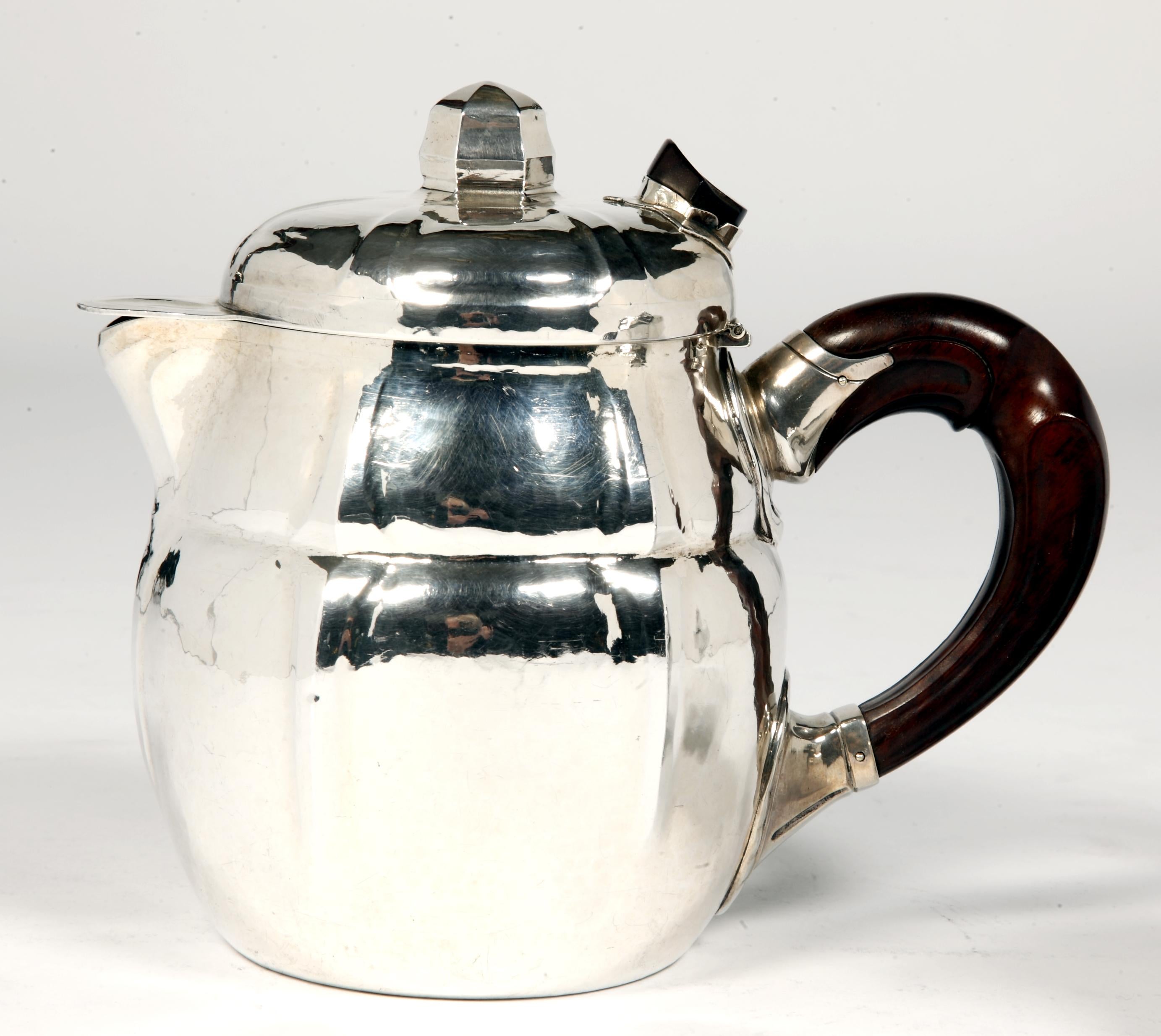 Set Of Two Silver Teapots By The Goldsmith G.Lecomte XXth For Sale 2