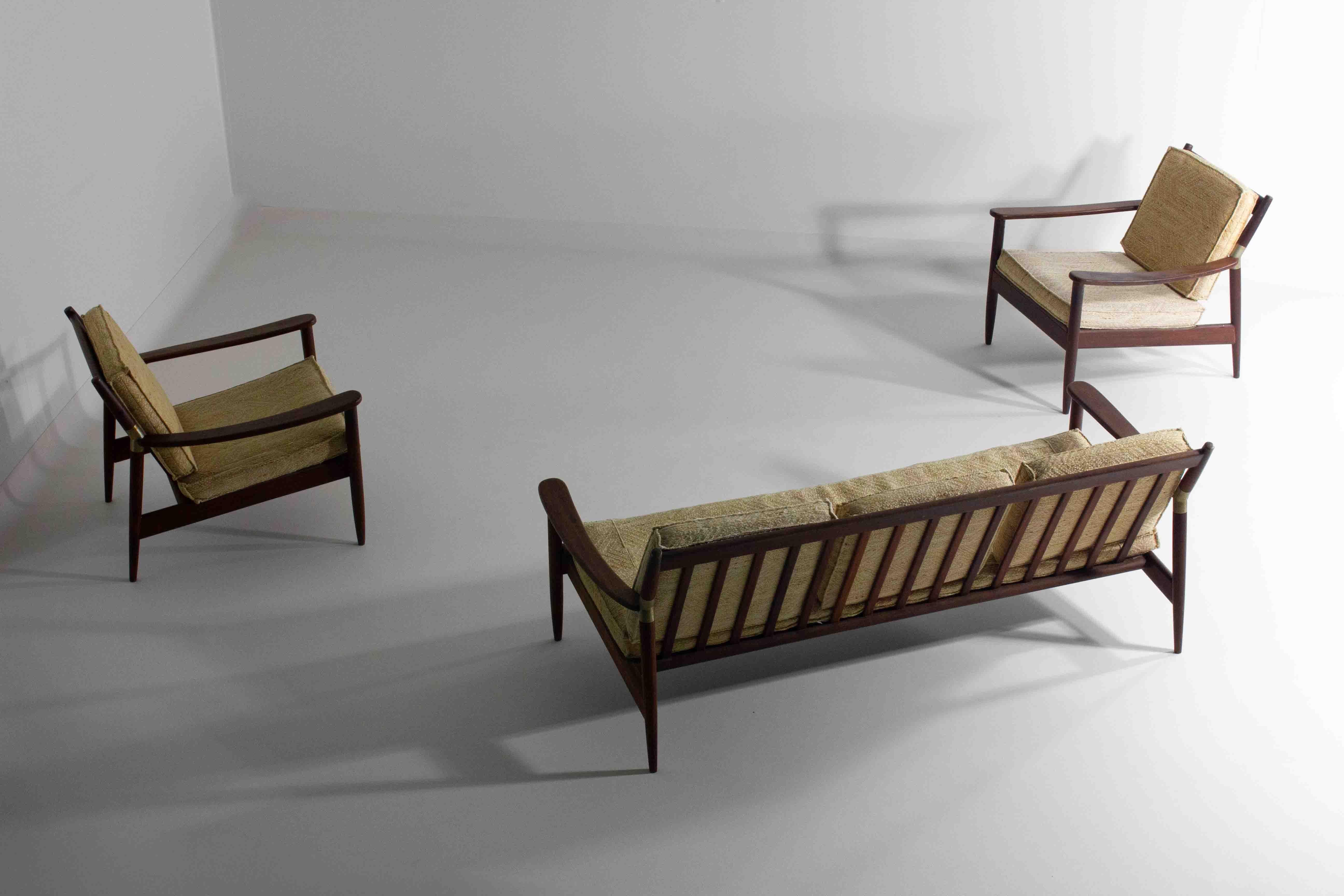 Belgian  Set of two sleek mid-century lounge chairs, 1960s