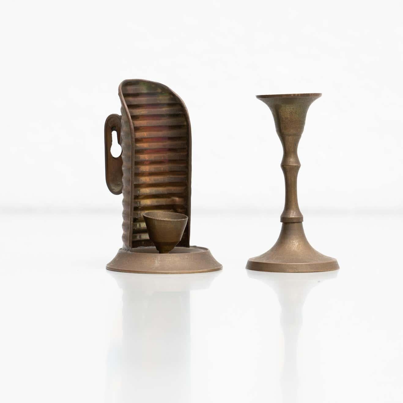Set of Two Small Candleholders, circa 1950 In Good Condition For Sale In Barcelona, Barcelona