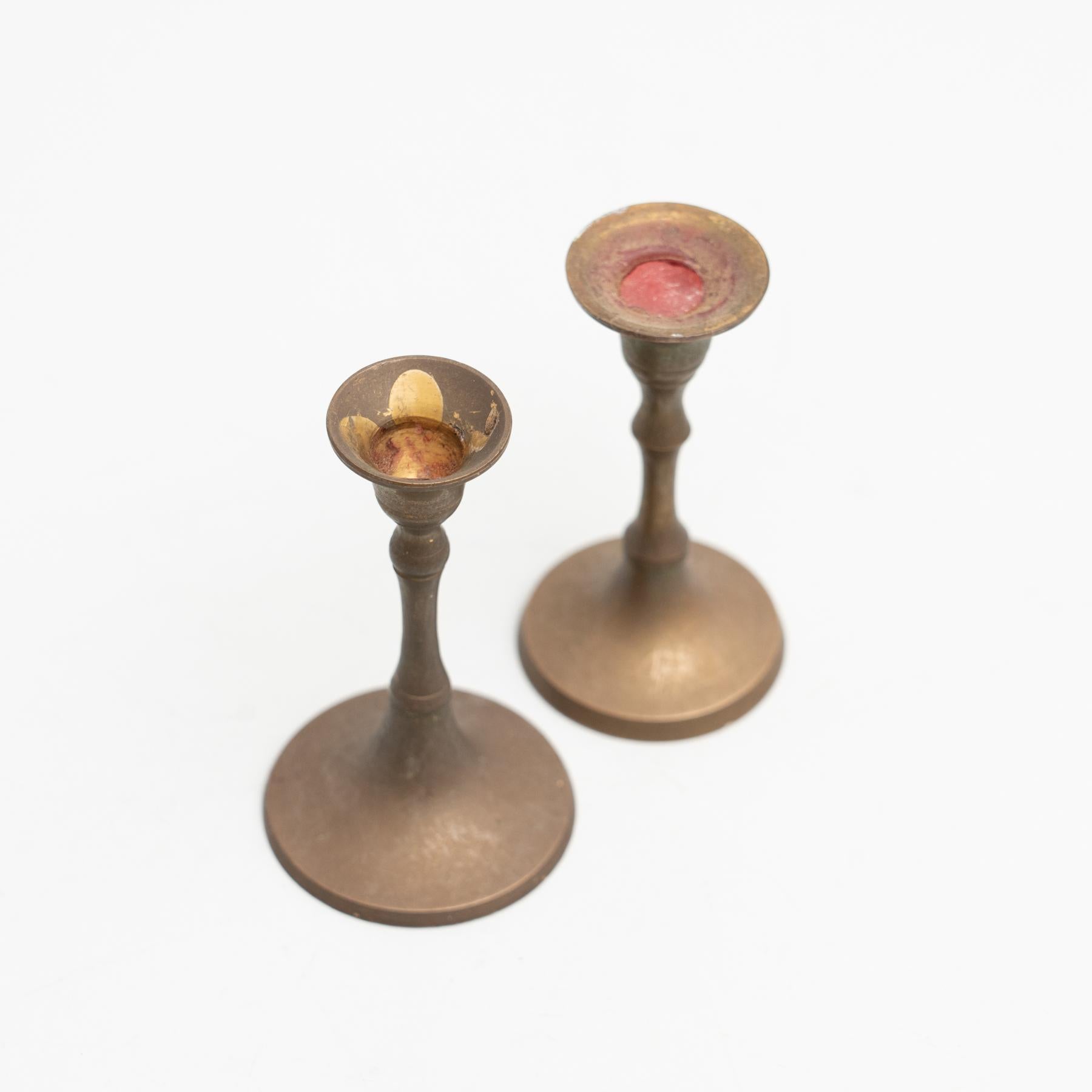 Mid-20th Century Set of Two Small Candle Holders, circa 1950