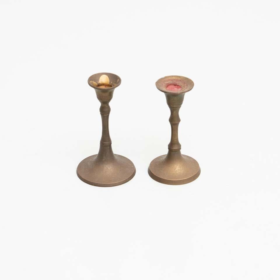 Set of Two Small Candle Holders, circa 1950 For Sale 1