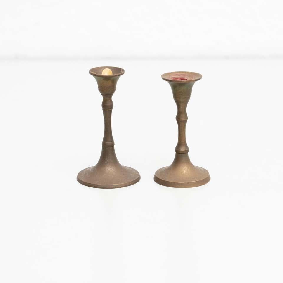 Set of Two Small Candle Holders, circa 1950 For Sale 2
