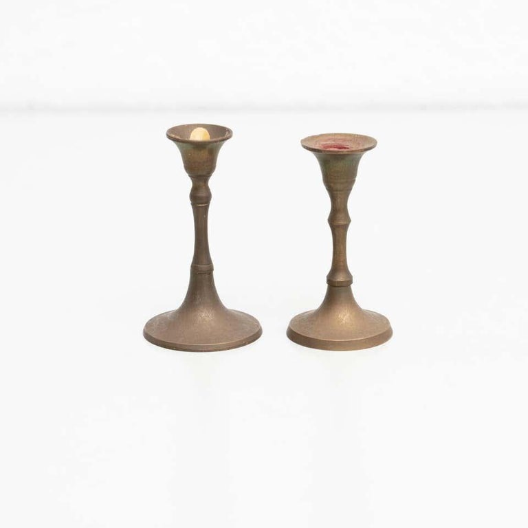 Set of Two Small Candle Holders, circa 1950 For Sale at 1stDibs
