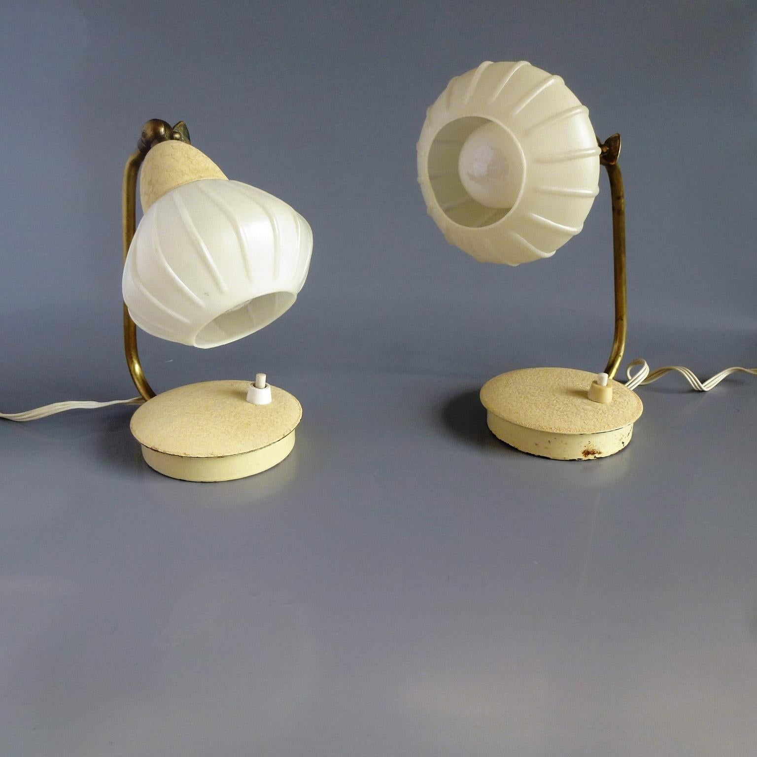 Hungarian Set of Two Small Cocoon Side Table Lamps from Szarvasi, Hungary, 1960s For Sale