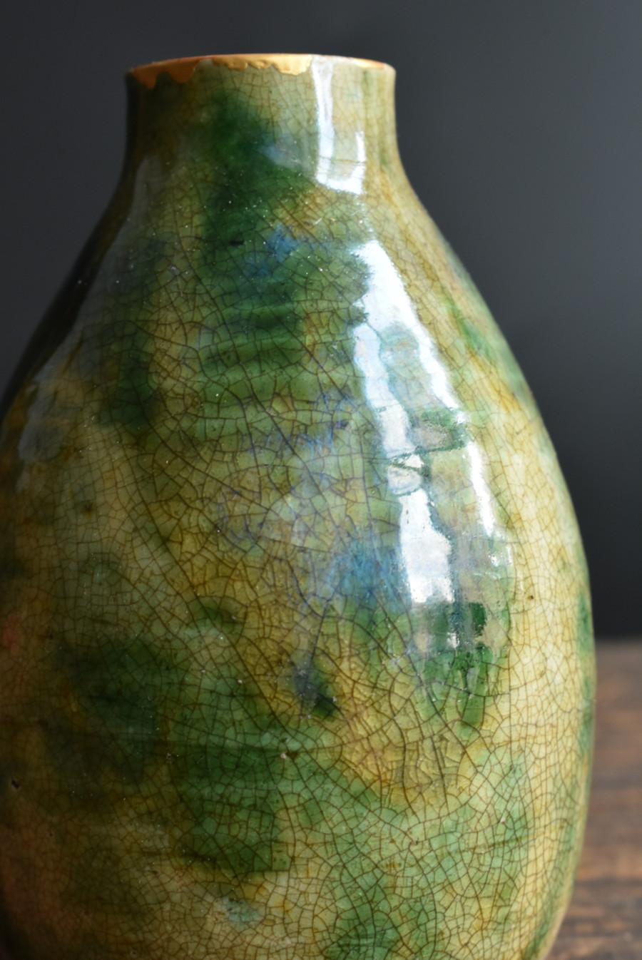 Lote de dos pequeños jarrones de cerámica japonesa antigua/Fabricado en 1804/Mino ware en venta 4