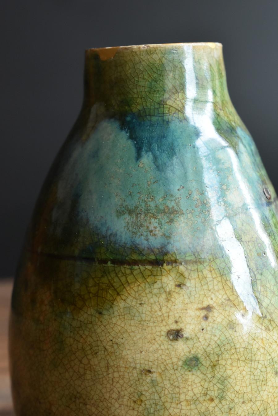 Lote de dos pequeños jarrones de cerámica japonesa antigua/Fabricado en 1804/Mino ware en venta 7