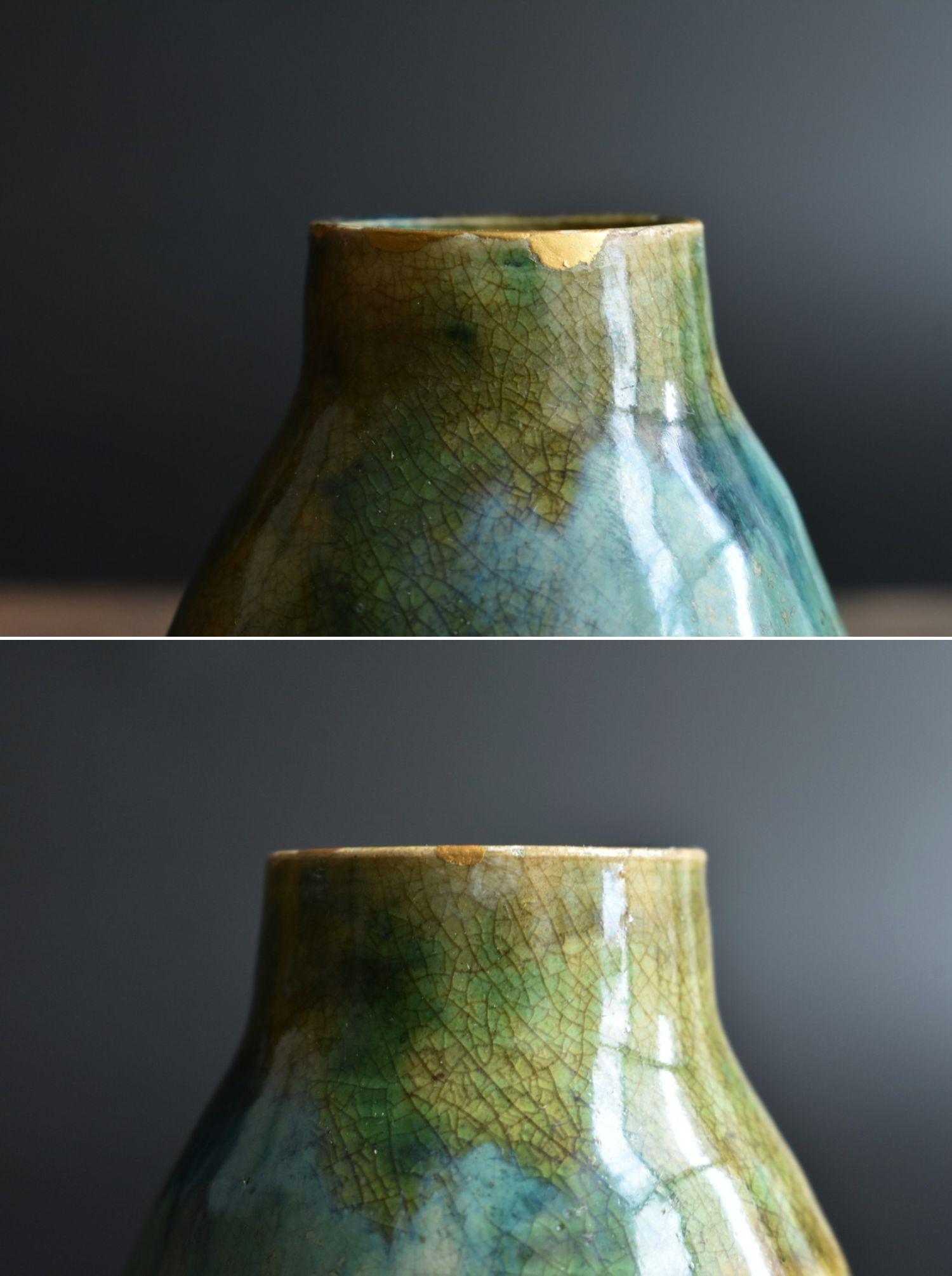 Lote de dos pequeños jarrones de cerámica japonesa antigua/Fabricado en 1804/Mino ware en venta 10