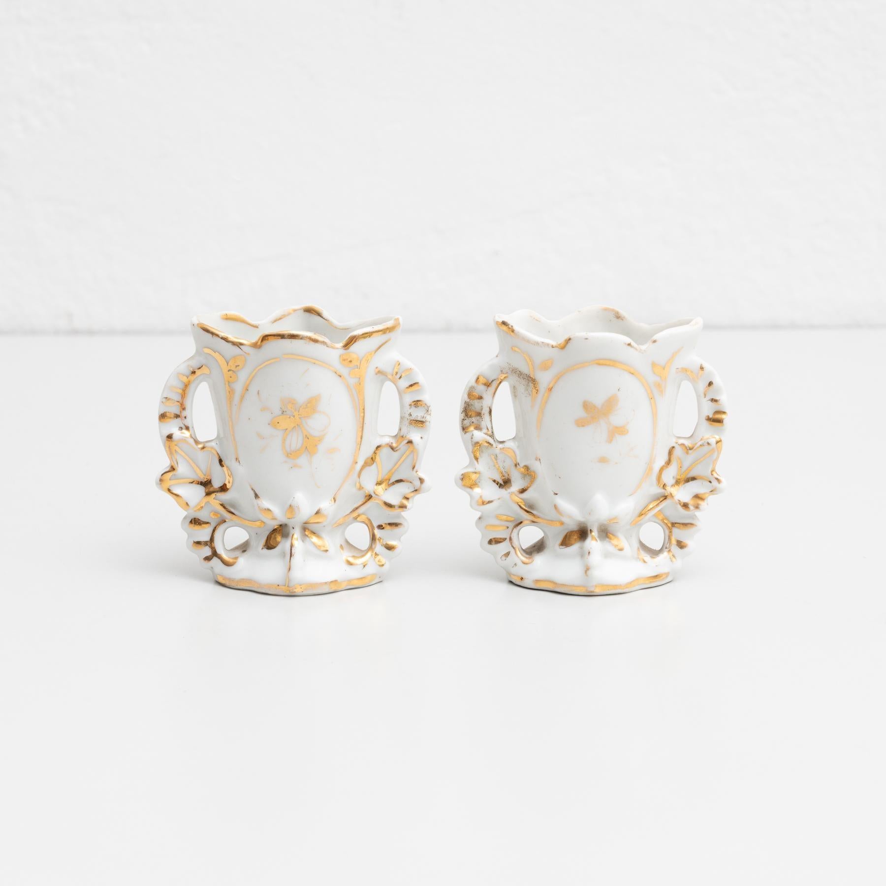 Other Set of Two Small Late 19th Century Spanish Serves Style Vases For Sale