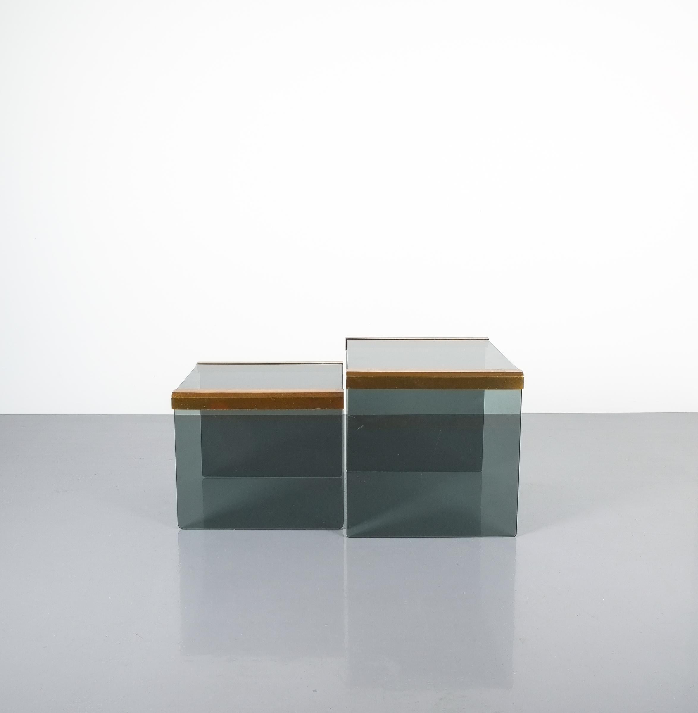 smoked glass nest of tables