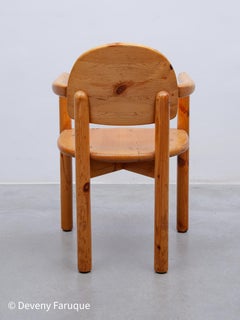 Set of Two Solid Pine Side Arm Chairs by Rainer Daumiller for Hirtshals, 1970s