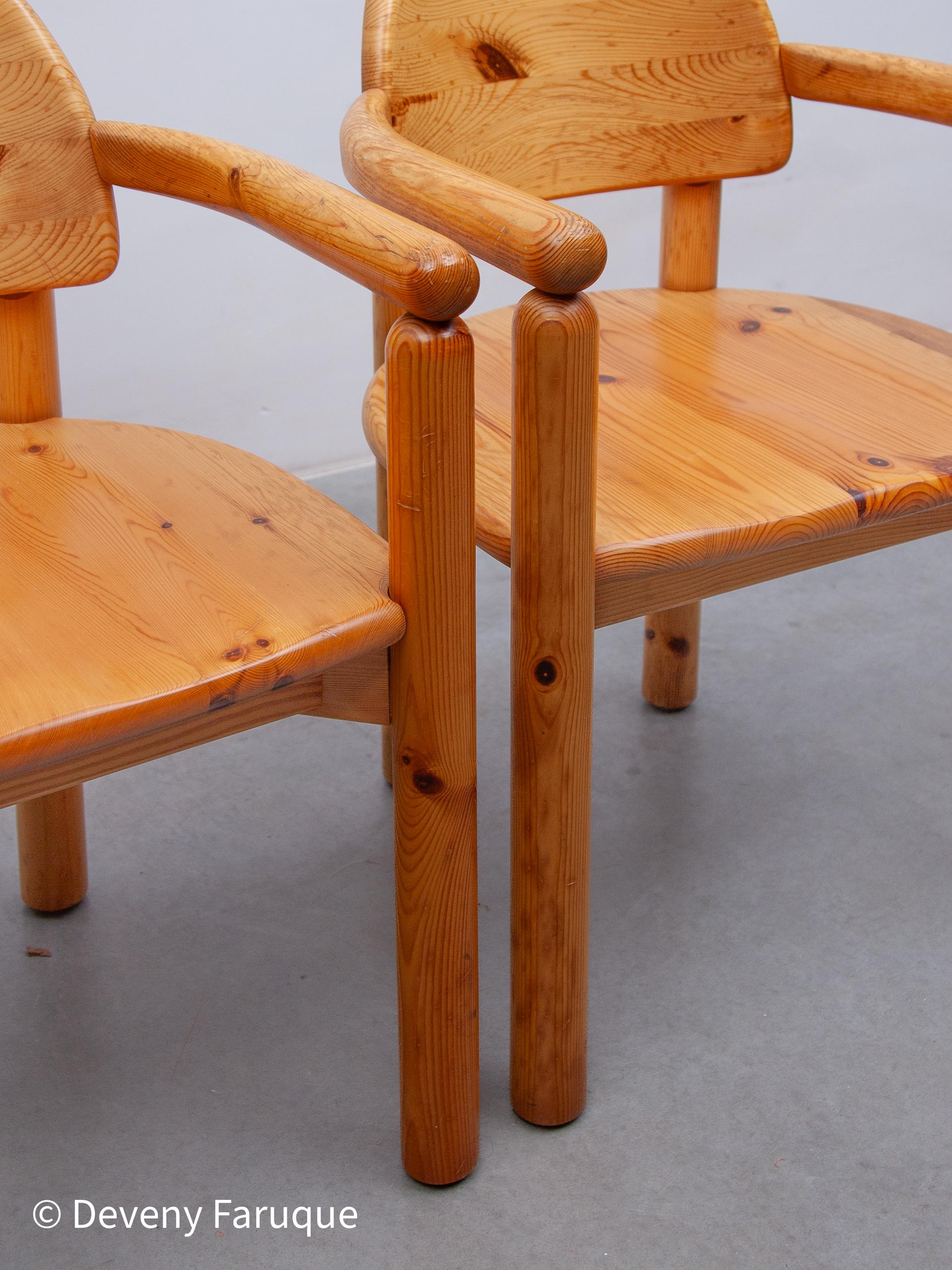 Fin du 20e siècle Ensemble de deux fauteuils d'appoint en pin massif de Rainer Daumiller pour Hirtshals, 1970 en vente
