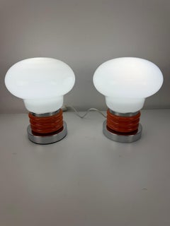 Set of two Space Age "Bulb" Bedside Lamps attributed to Enrico Tronconi, 1970