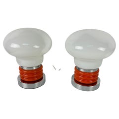 Set of two Space Age "Bulb" Bedside Lamps attributed to Enrico Tronconi, 1970