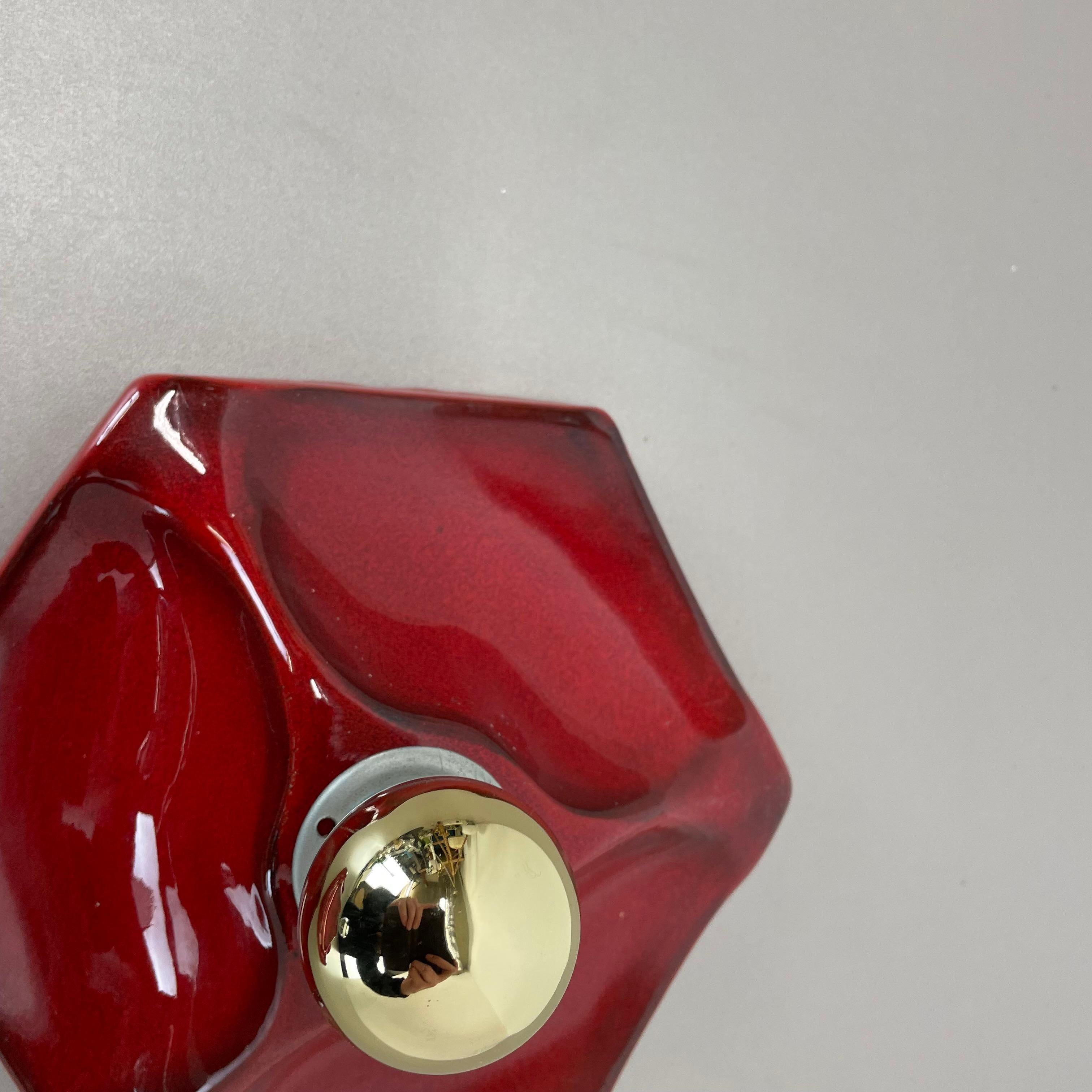 Satz von zwei SPACE AGE Keramik Fett Lava Wandleuchten von Hustadt Lights Deutschland 1970 im Angebot 4