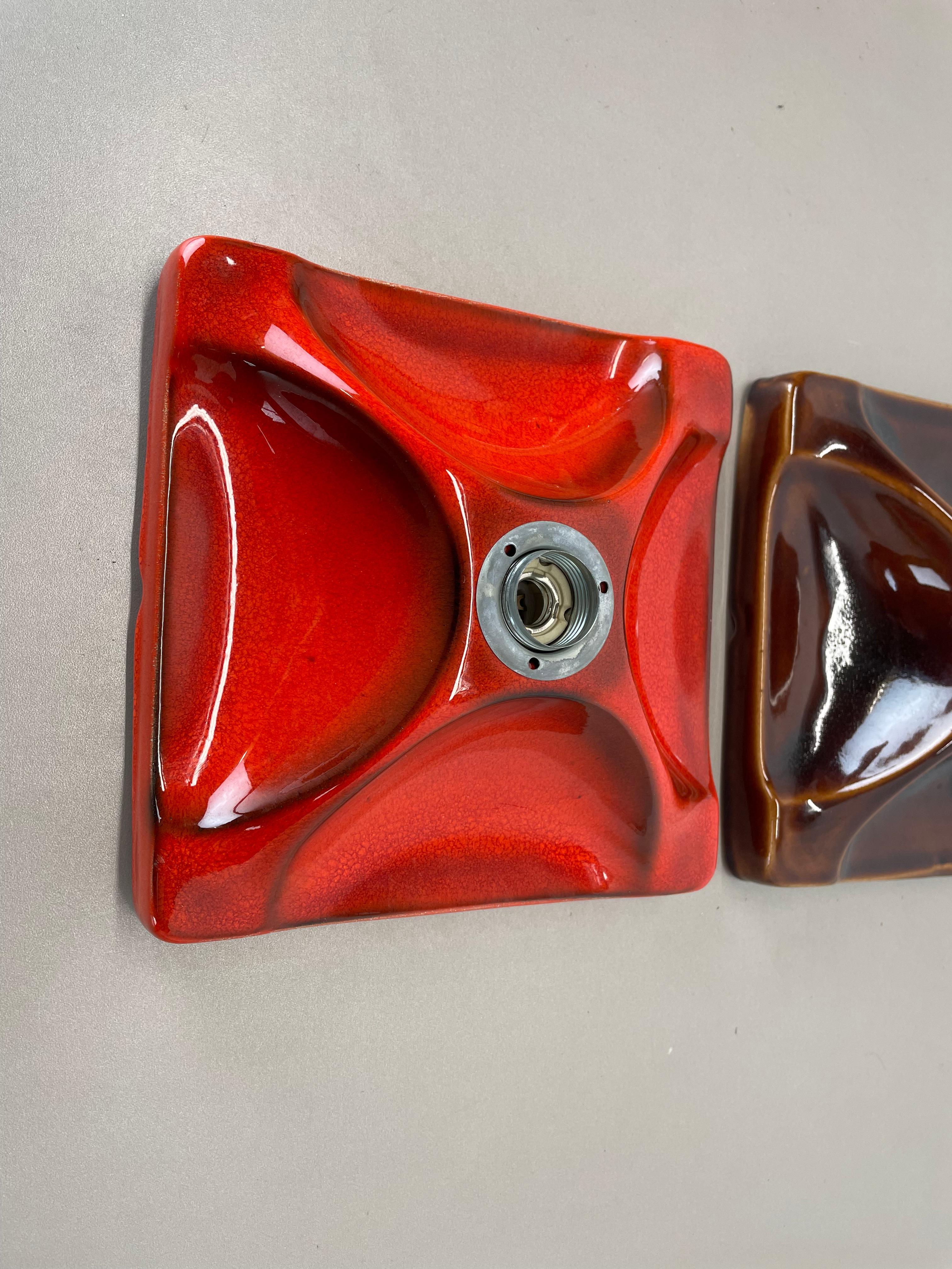 Ensemble de deux appliques en céramique SPACE AGE Fat Lava Lights par Hustadt Lights Allemagne 1970 en vente 3