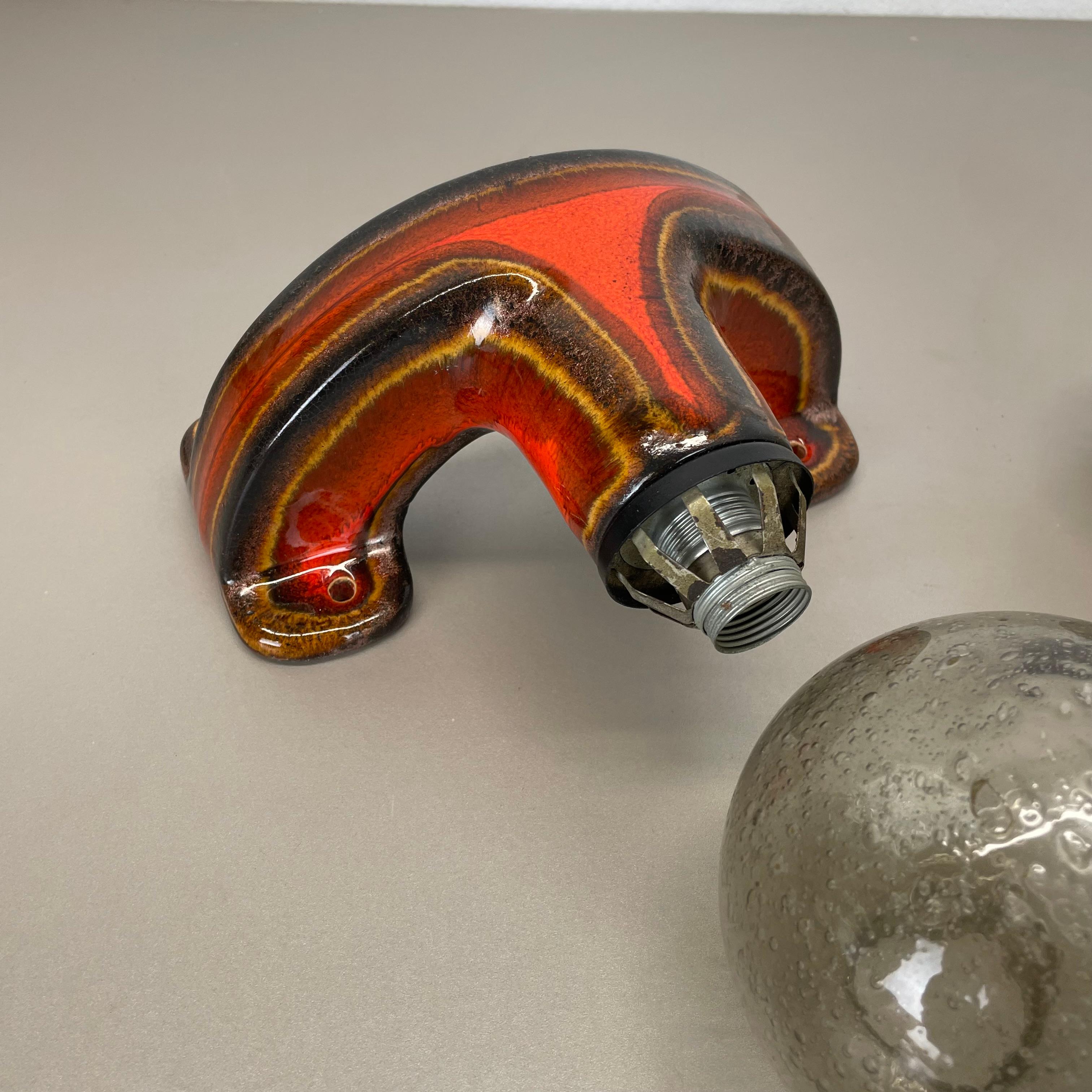 Ensemble de deux appliques en céramique SPACE AGE Fat Lava Lights par Hustadt Lights Allemagne 1970 en vente 4