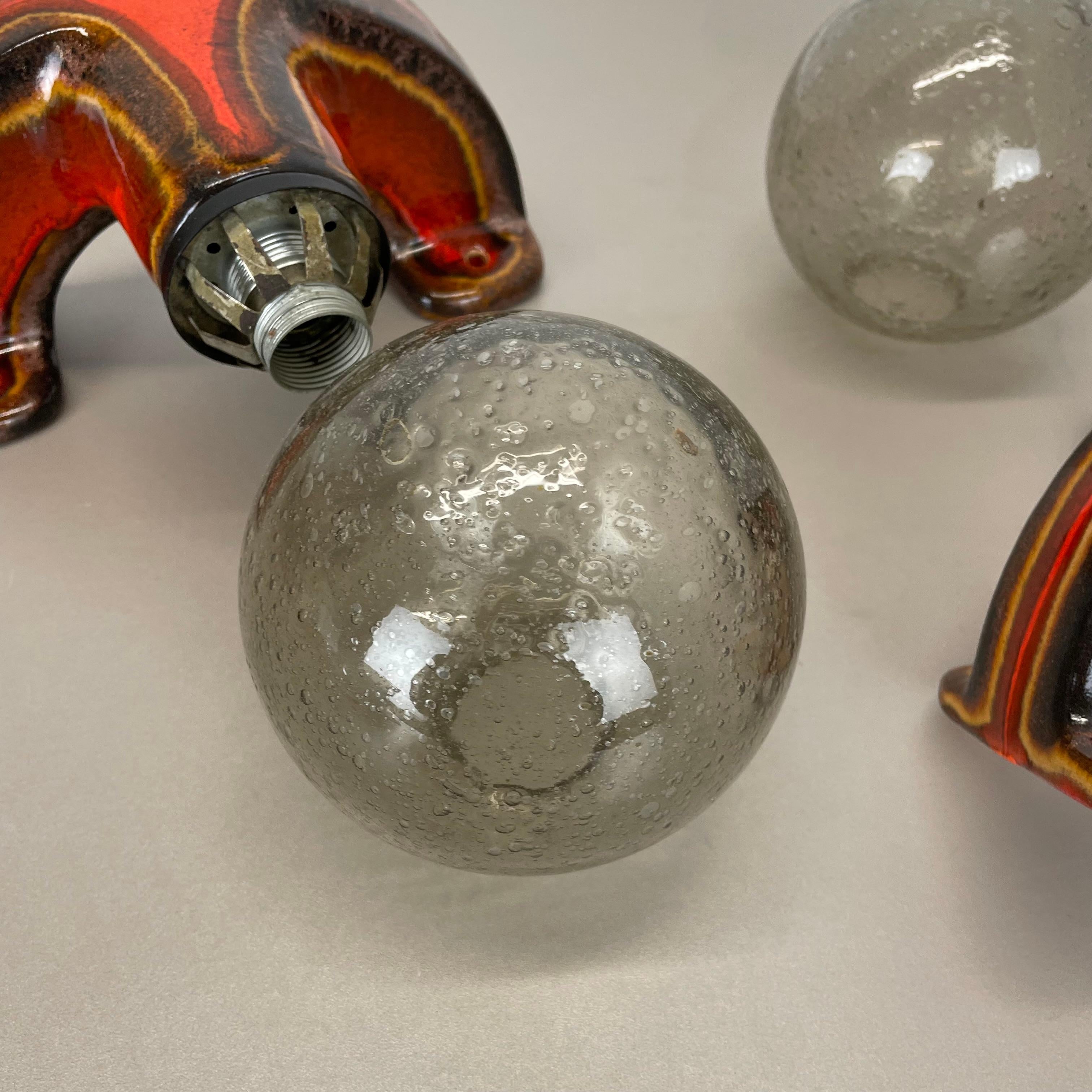Ensemble de deux appliques en céramique SPACE AGE Fat Lava Lights par Hustadt Lights Allemagne 1970 en vente 5