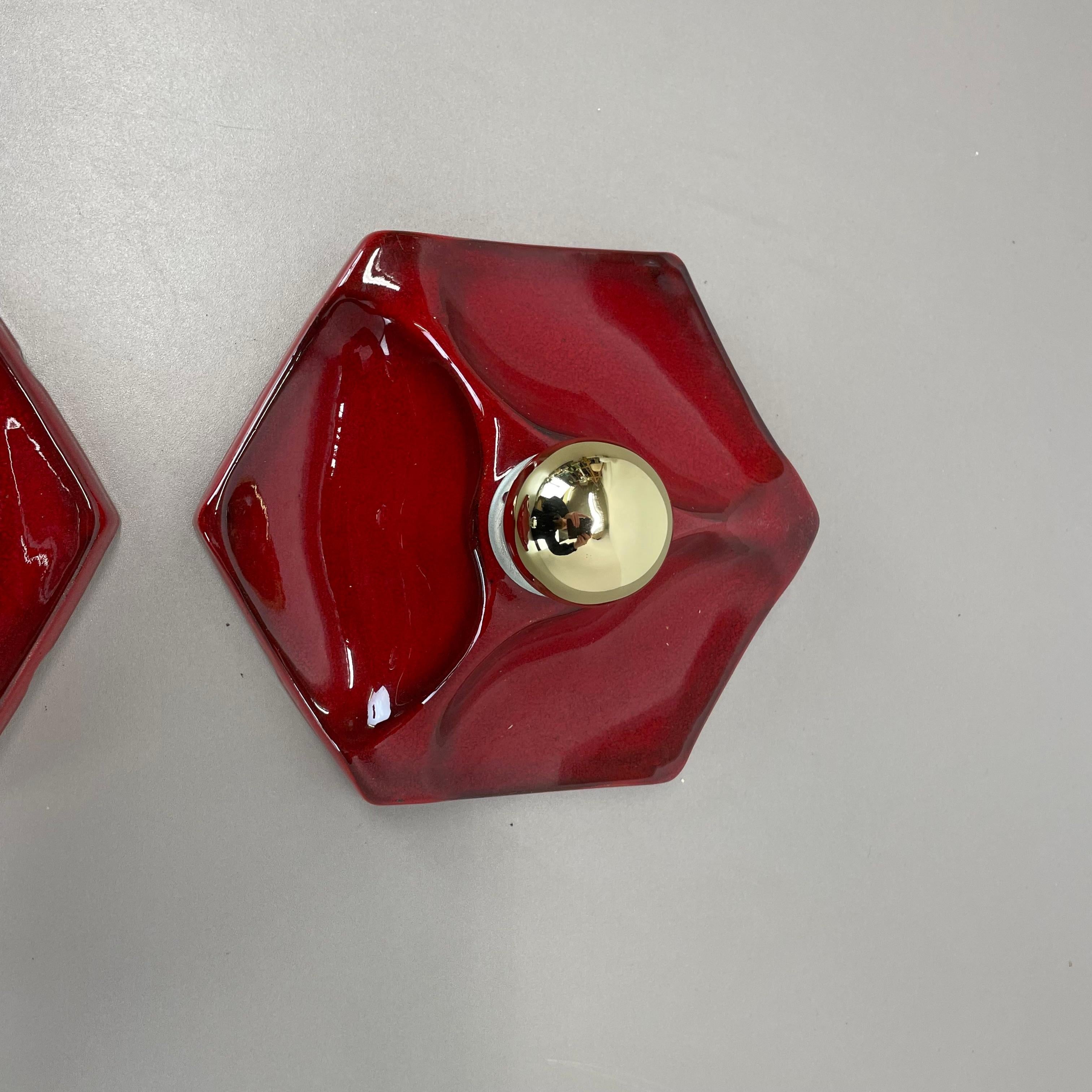 Satz von zwei SPACE AGE Keramik Fett Lava Wandleuchten von Hustadt Lights Deutschland 1970 im Angebot 6