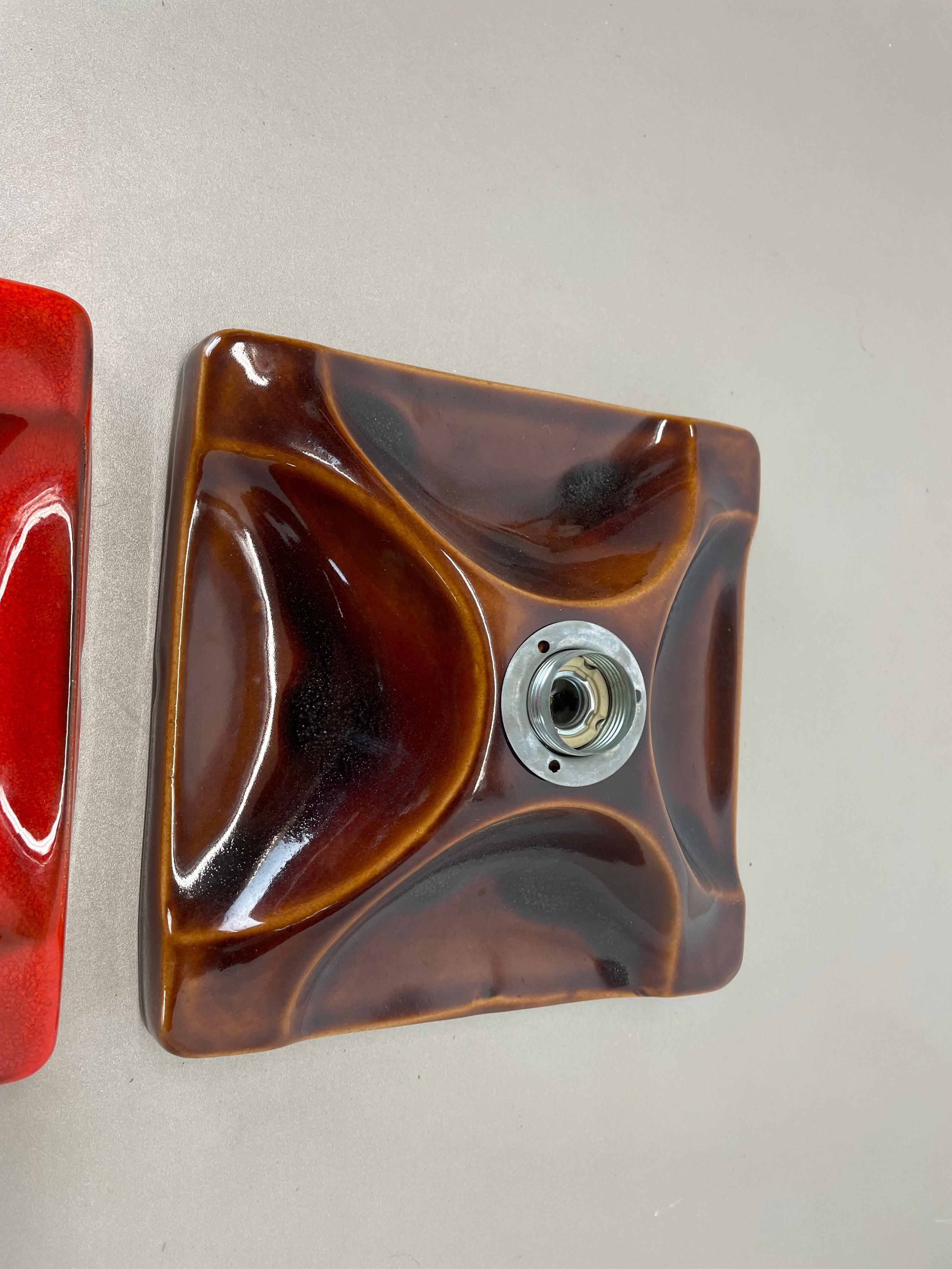 Ensemble de deux appliques en céramique SPACE AGE Fat Lava Lights par Hustadt Lights Allemagne 1970 en vente 6