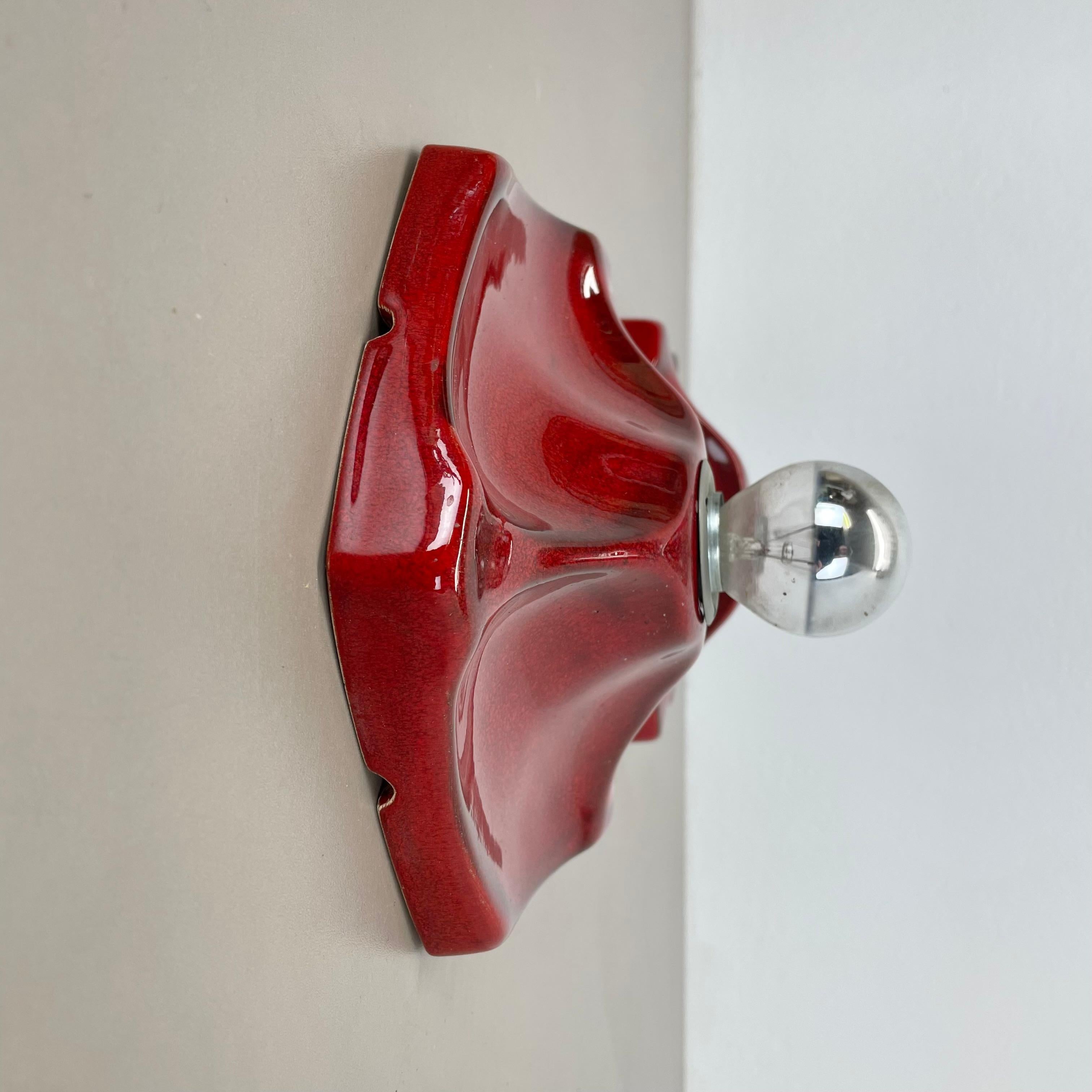 Satz von zwei SPACE AGE Keramik Fett Lava Wandleuchten von Hustadt Lights Deutschland 1970 im Angebot 8